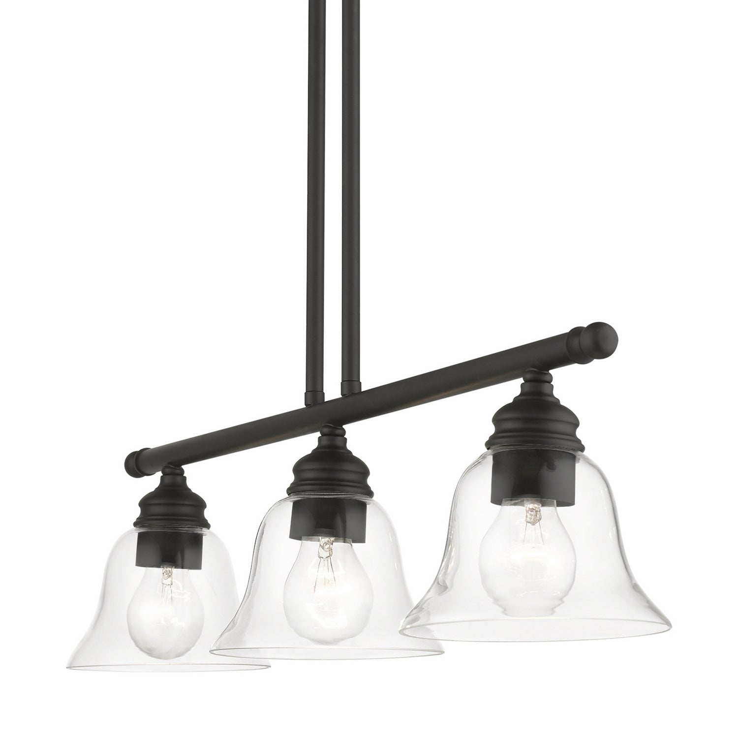 Livex Lighting - 46487-04 - Three Light Linear Chandelier - Moreland - Black