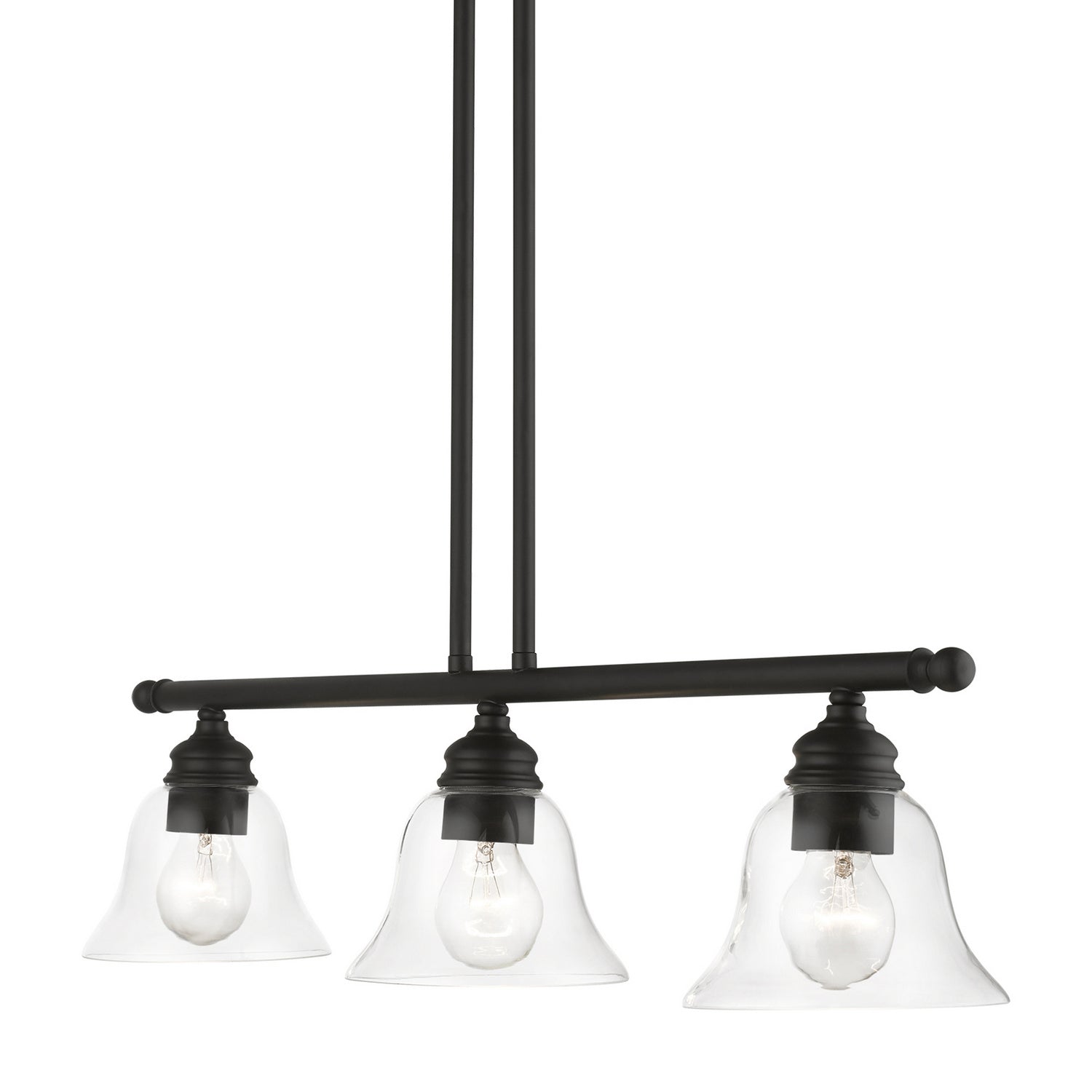 Livex Lighting - 46487-04 - Three Light Linear Chandelier - Moreland - Black