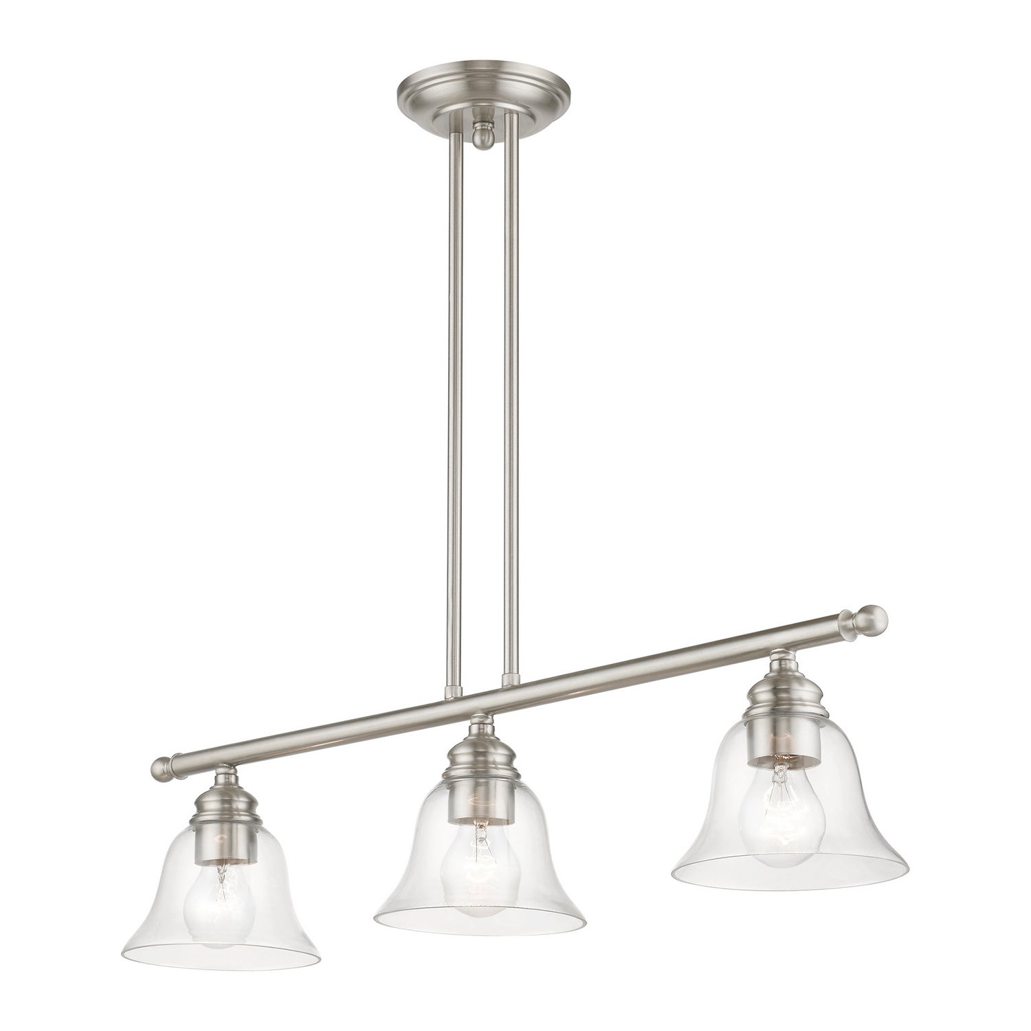 Livex Lighting - 46487-91 - Three Light Linear Chandelier - Moreland - Brushed Nickel