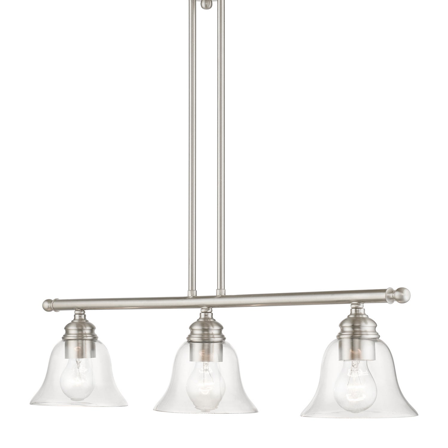 Livex Lighting - 46487-91 - Three Light Linear Chandelier - Moreland - Brushed Nickel
