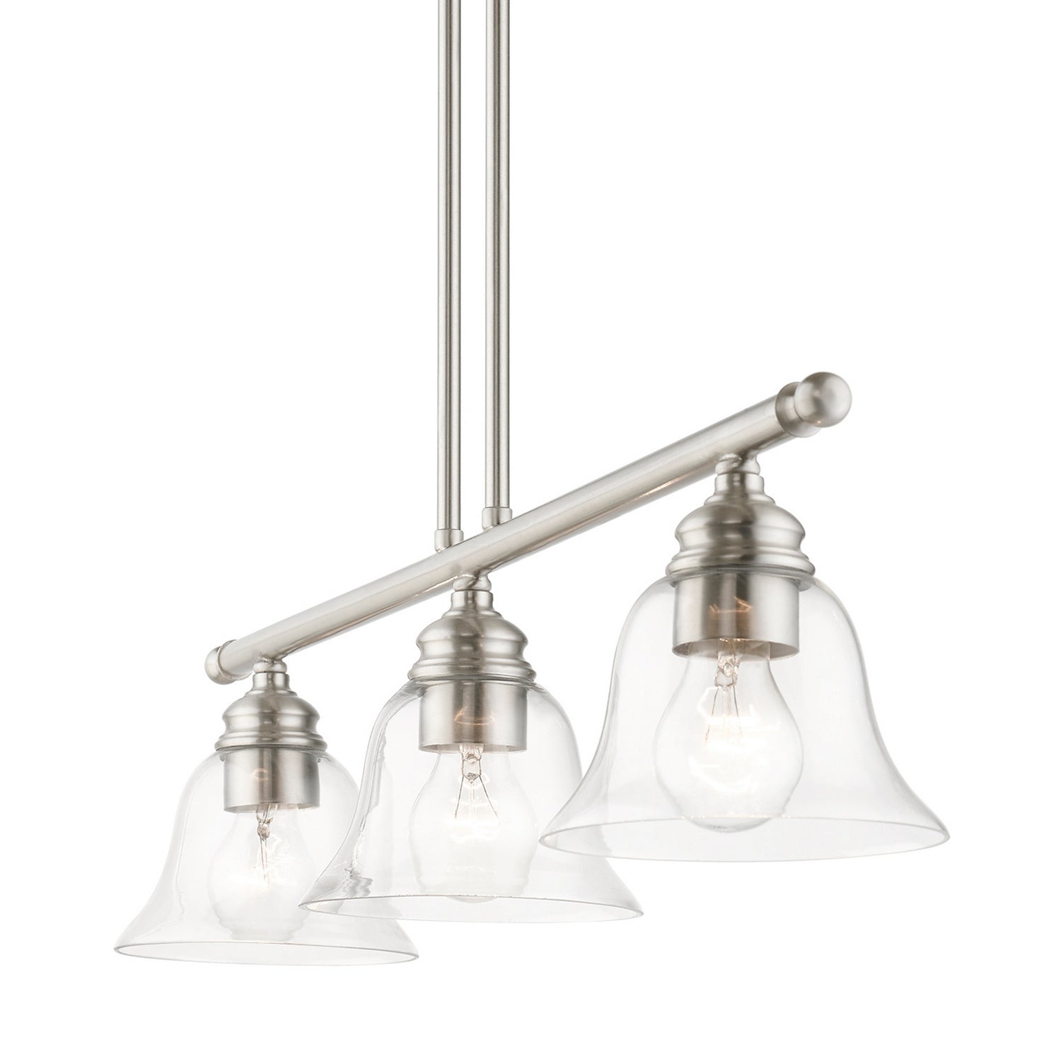 Livex Lighting - 46487-91 - Three Light Linear Chandelier - Moreland - Brushed Nickel