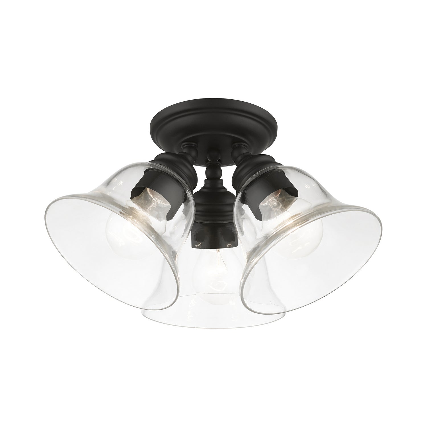 Livex Lighting - 46489-04 - Three Light Semi-Flush Mount - Moreland - Black