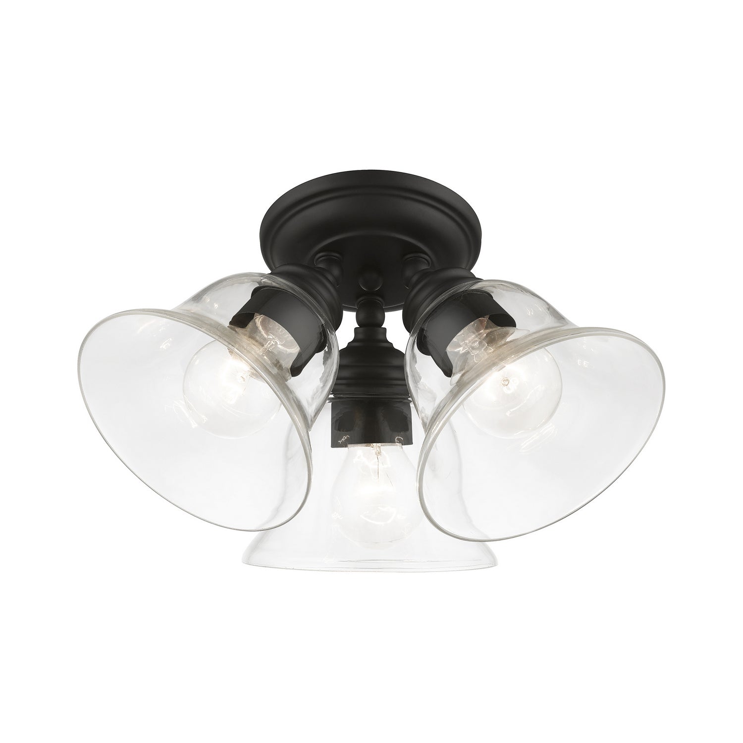 Livex Lighting - 46489-04 - Three Light Semi-Flush Mount - Moreland - Black