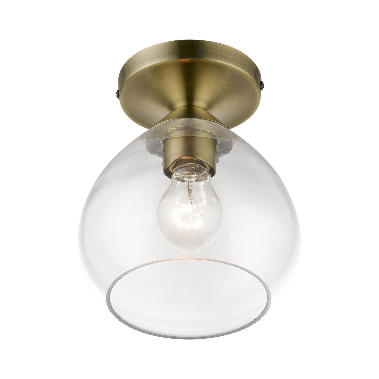 Livex Lighting - 46500-01 - One Light Semi-Flush Mount - Catania - Antique Brass