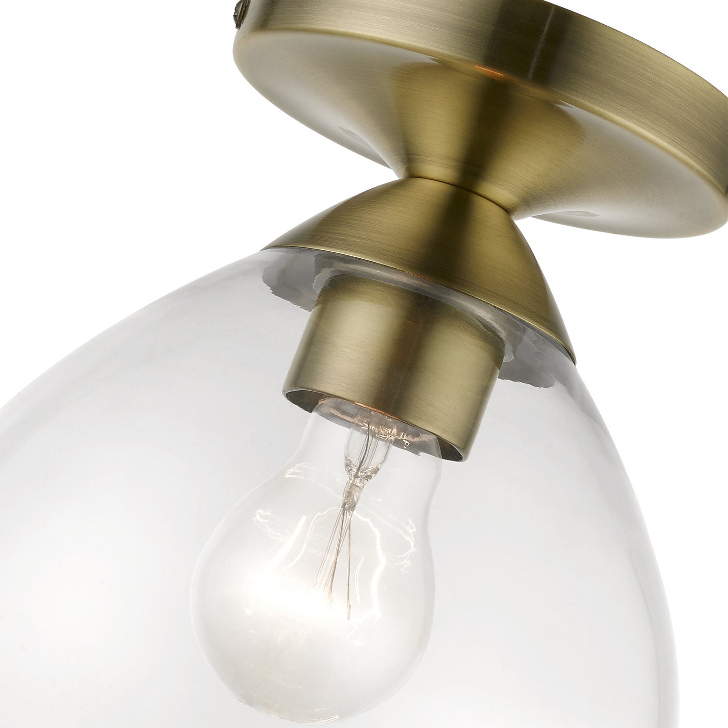 Livex Lighting - 46500-01 - One Light Semi-Flush Mount - Catania - Antique Brass