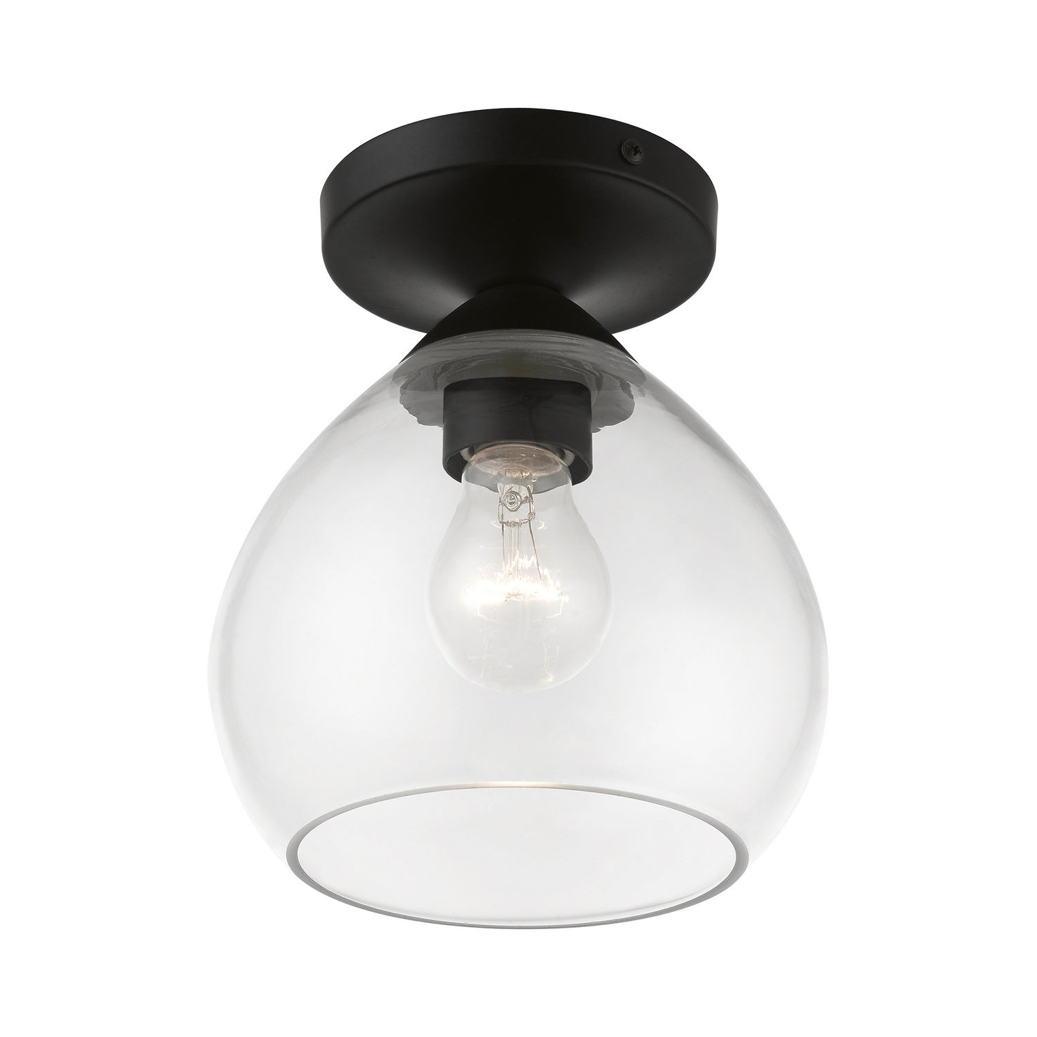Livex Lighting - 46500-04 - One Light Semi-Flush Mount - Catania - Black