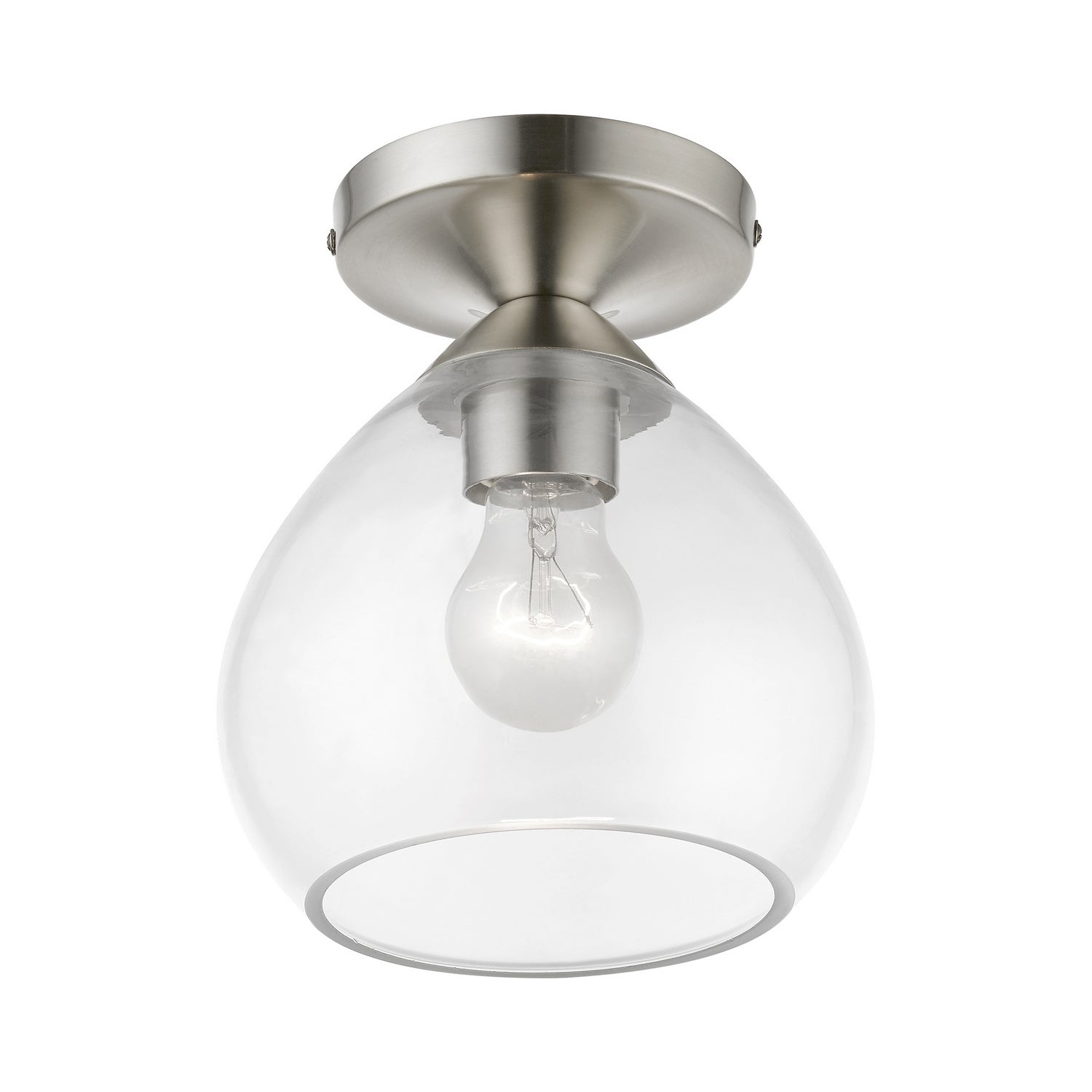 Livex Lighting - 46500-91 - One Light Semi-Flush Mount - Catania - Brushed Nickel