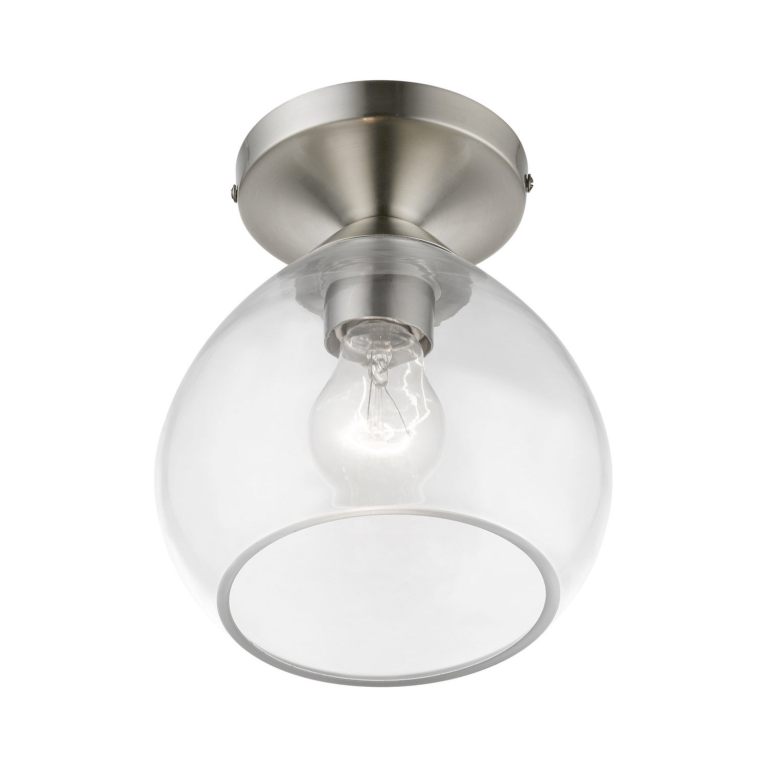 Livex Lighting - 46500-91 - One Light Semi-Flush Mount - Catania - Brushed Nickel