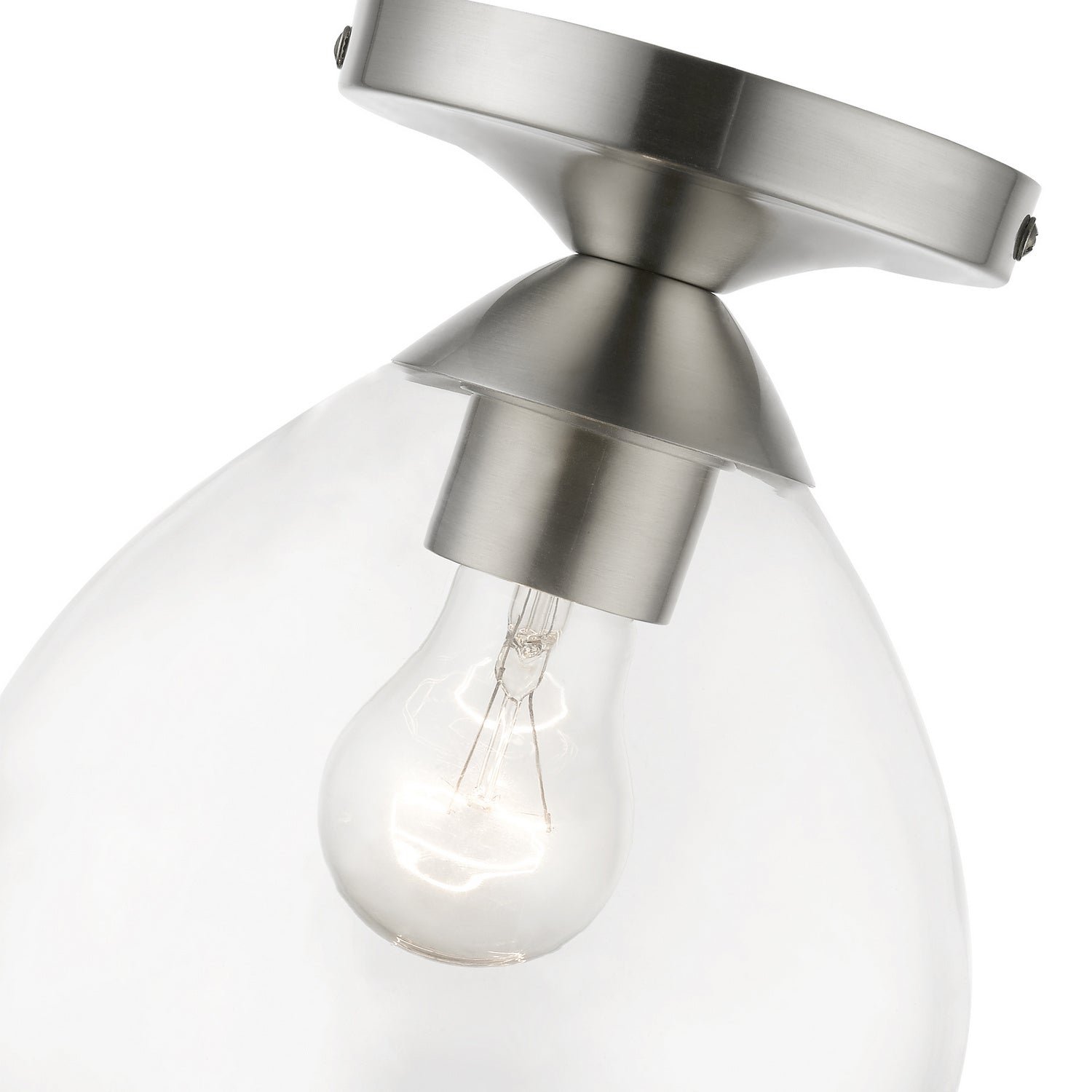 Livex Lighting - 46500-91 - One Light Semi-Flush Mount - Catania - Brushed Nickel