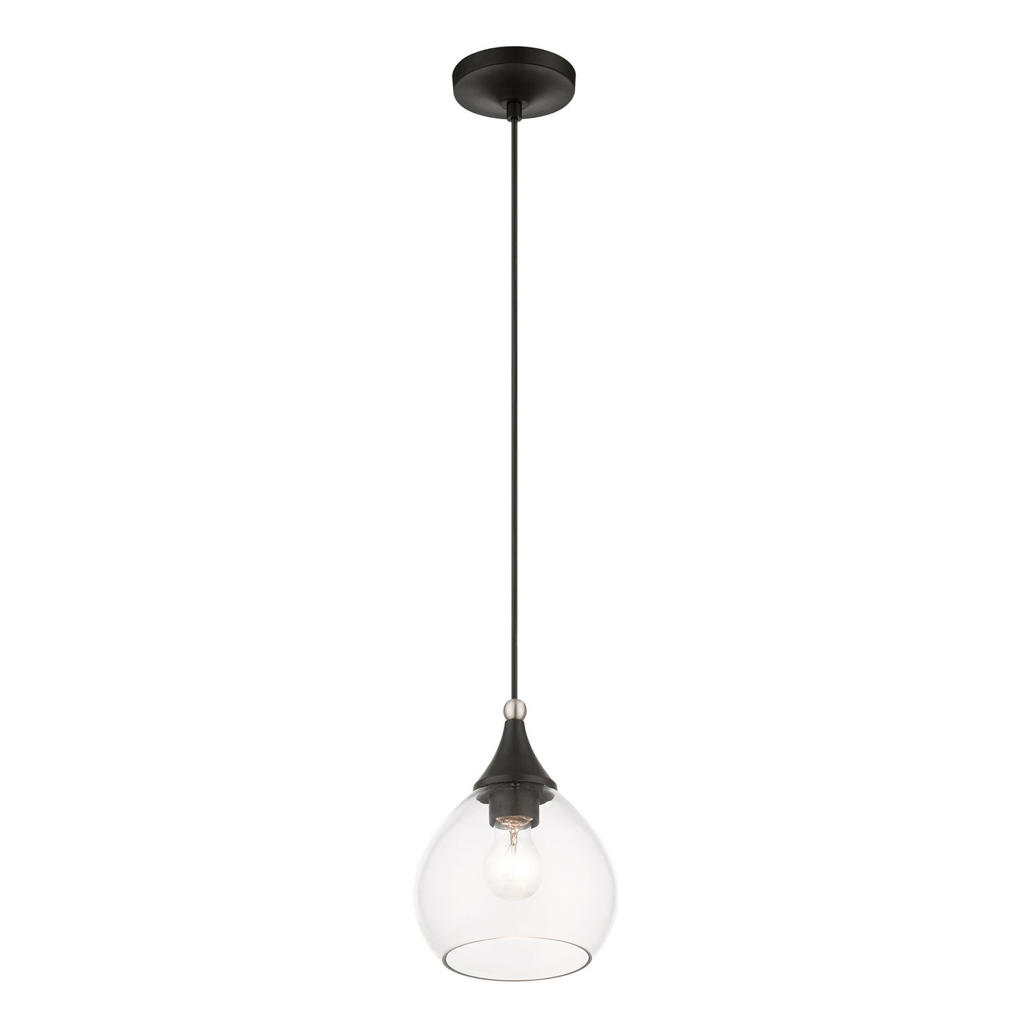 Livex Lighting - 46501-04 - One Light Mini Pendant - Catania - Black w/Brushed Nickel