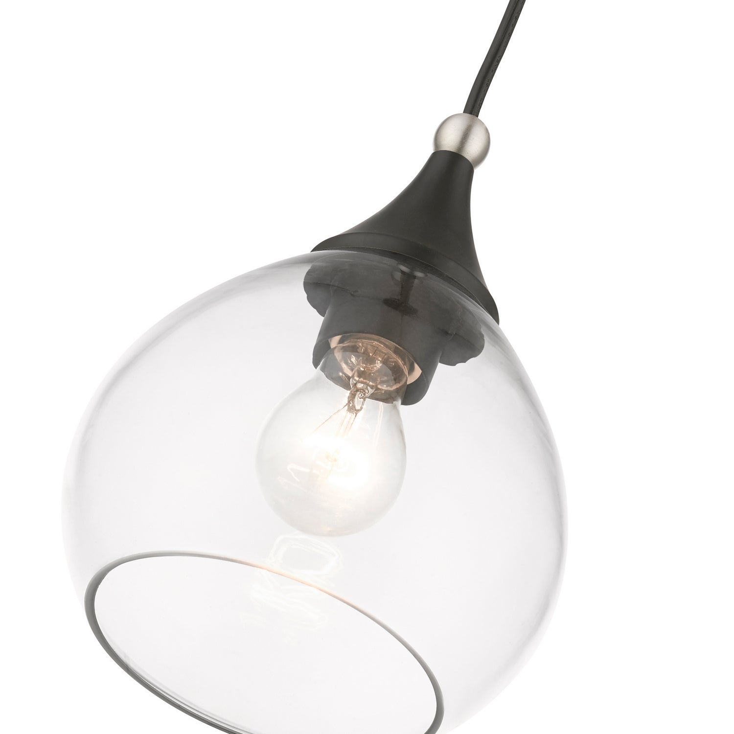 Livex Lighting - 46501-04 - One Light Mini Pendant - Catania - Black w/Brushed Nickel