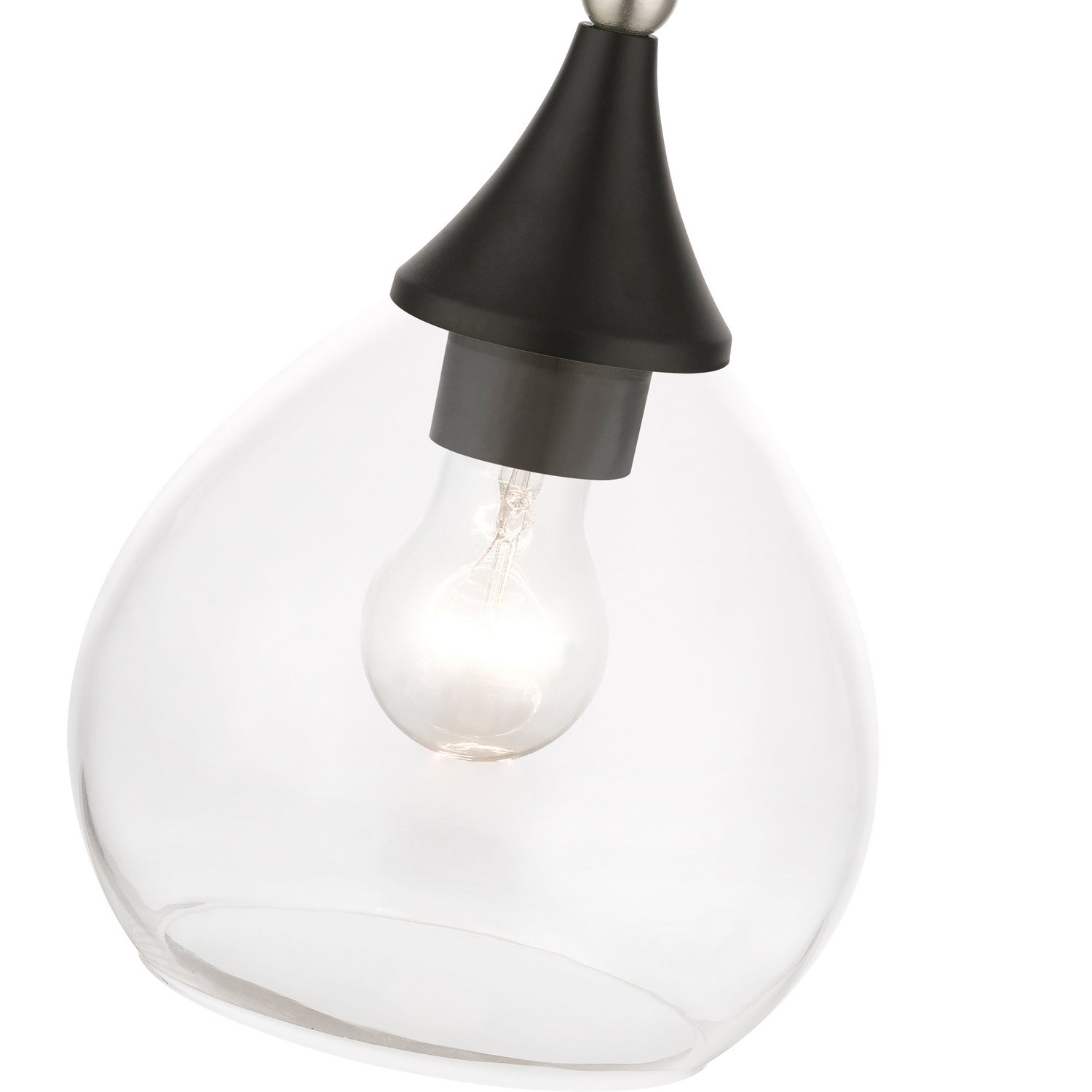 Livex Lighting - 46501-04 - One Light Mini Pendant - Catania - Black w/Brushed Nickel