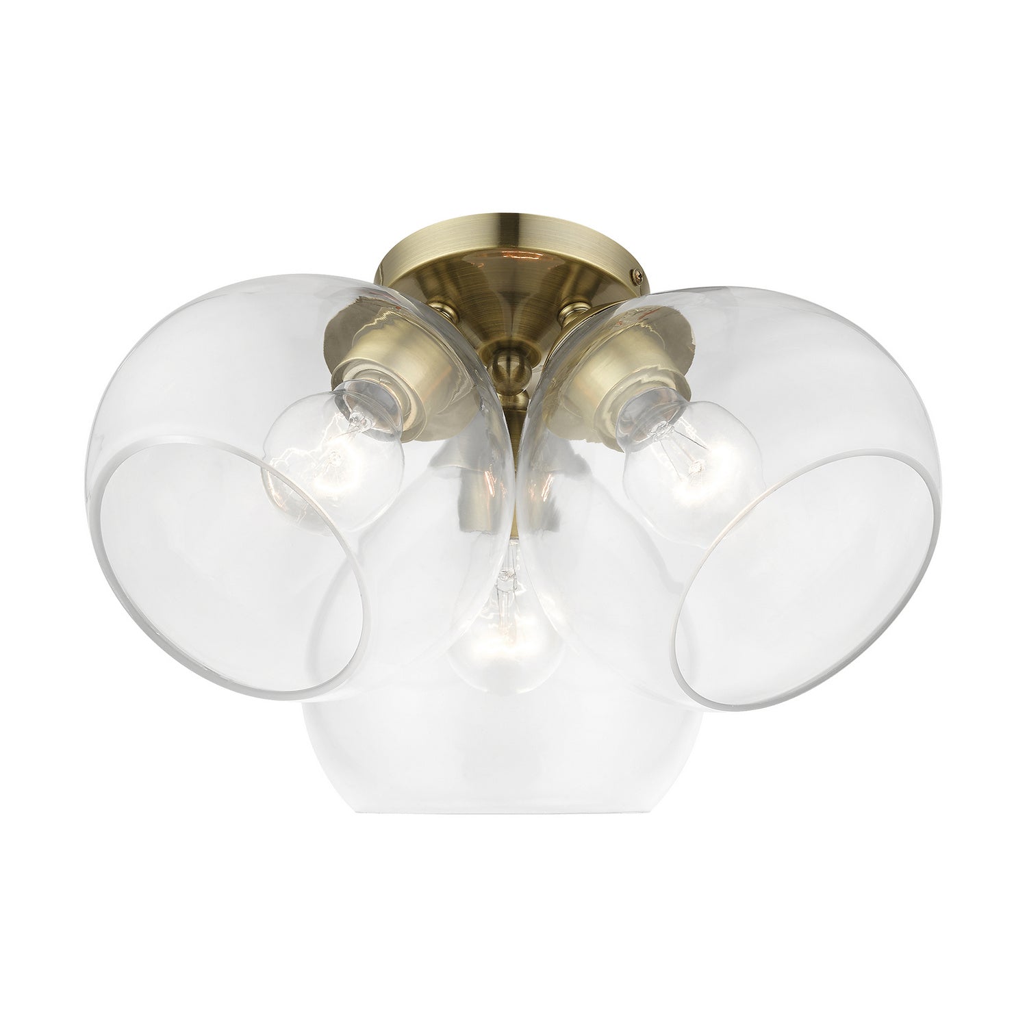 Livex Lighting - 46502-01 - Three Light Semi-Flush Mount - Catania - Antique Brass