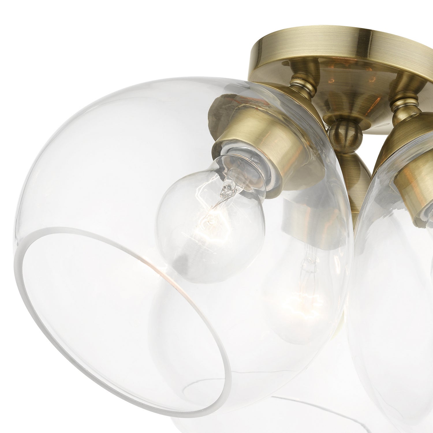 Livex Lighting - 46502-01 - Three Light Semi-Flush Mount - Catania - Antique Brass