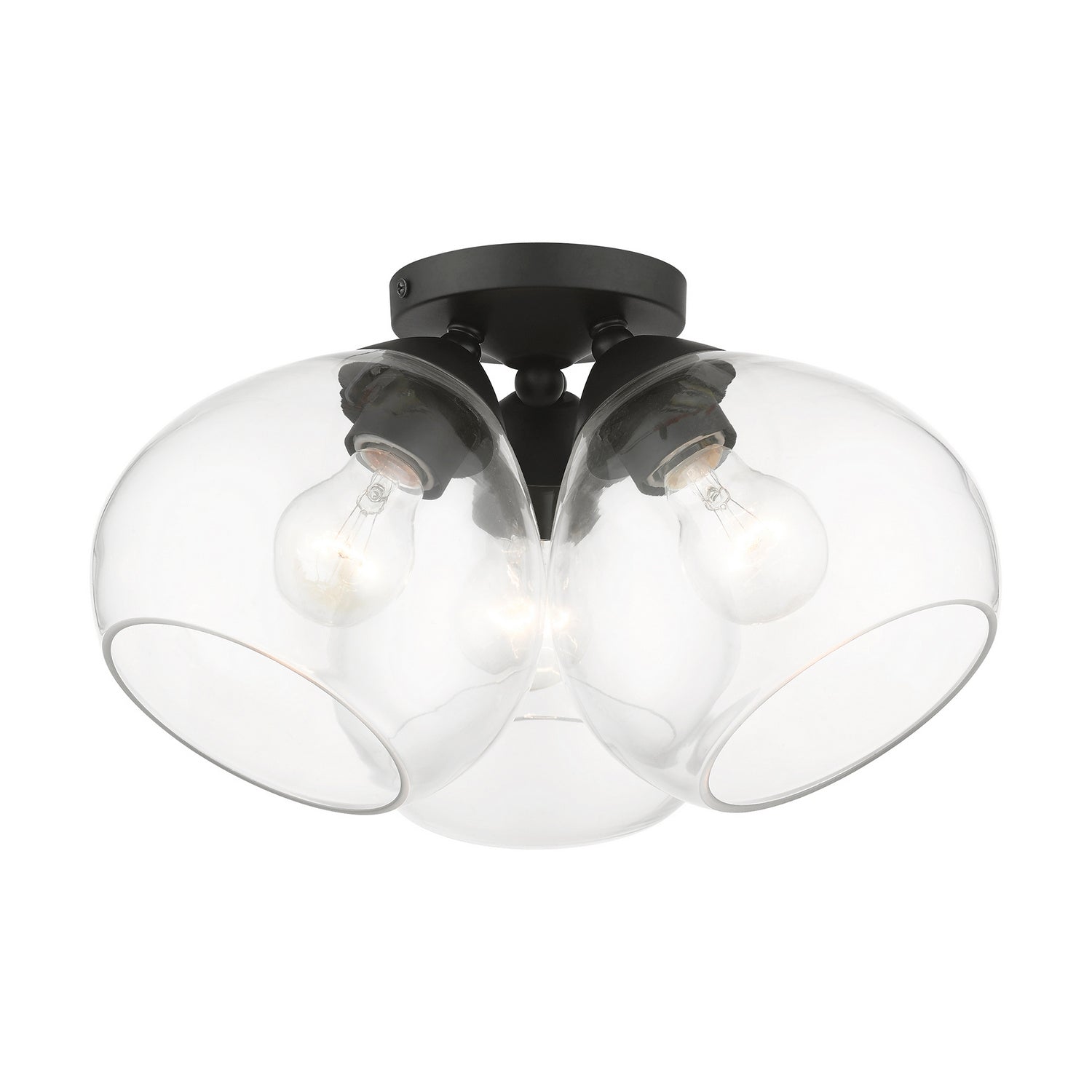 Livex Lighting - 46502-04 - Three Light Semi-Flush Mount - Catania - Black