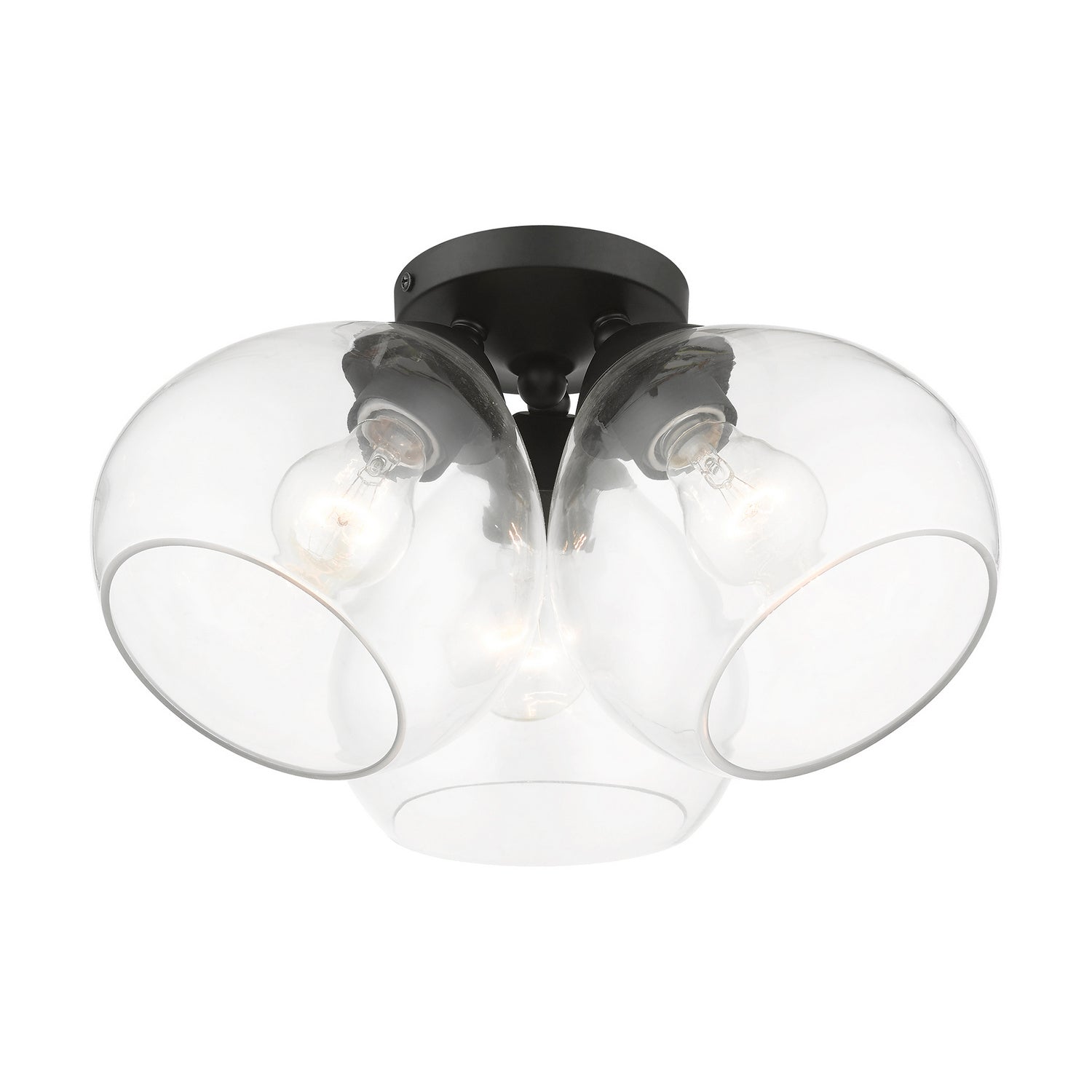 Livex Lighting - 46502-04 - Three Light Semi-Flush Mount - Catania - Black