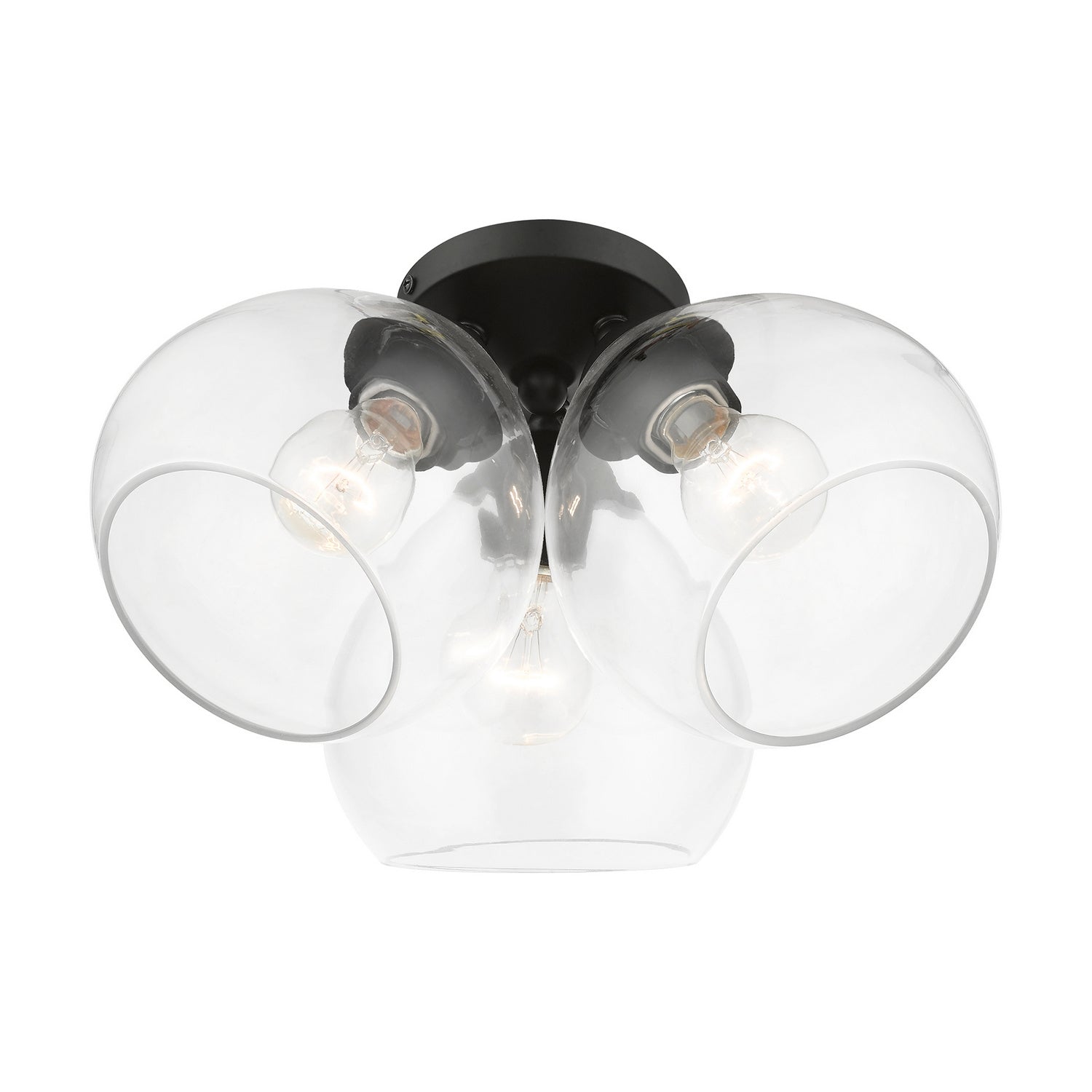 Livex Lighting - 46502-04 - Three Light Semi-Flush Mount - Catania - Black