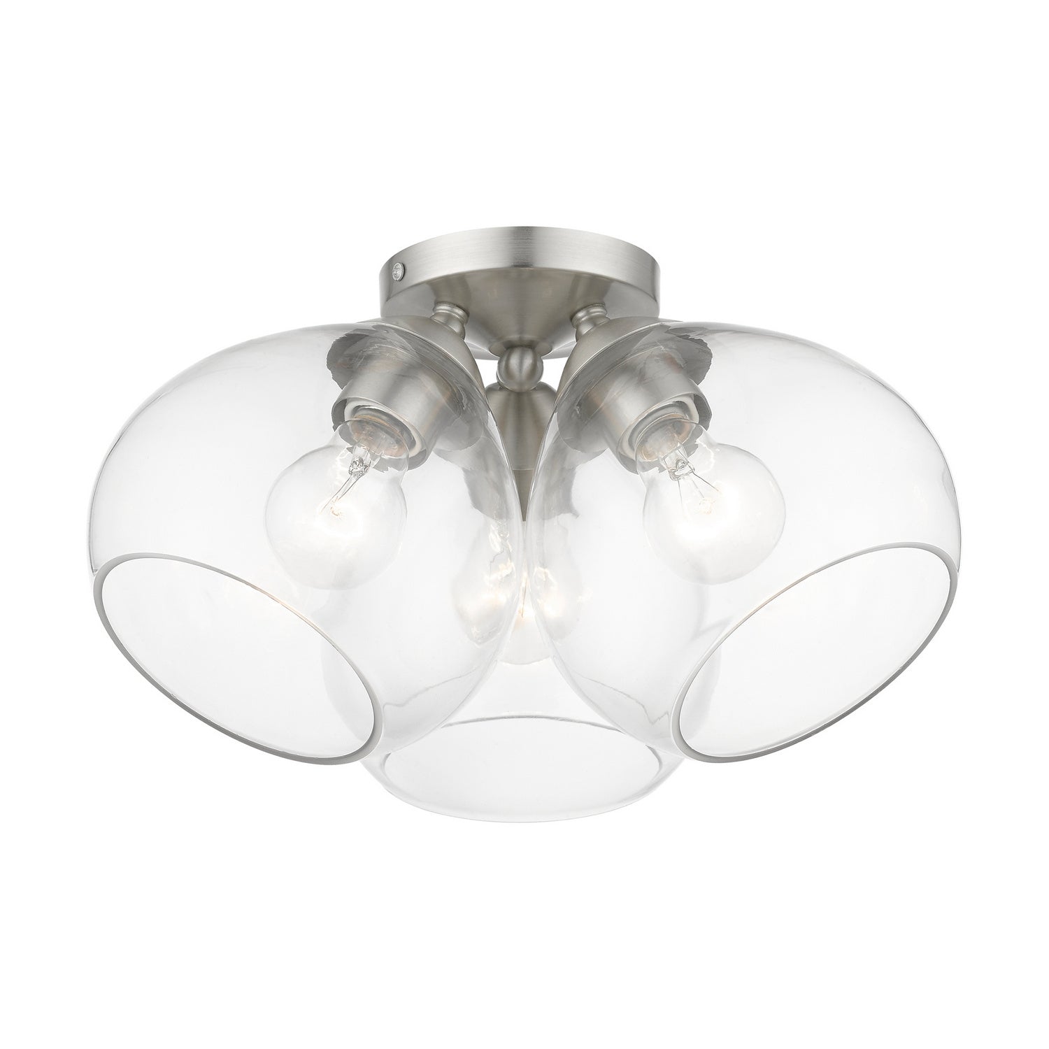 Livex Lighting - 46502-91 - Three Light Semi-Flush Mount - Catania - Brushed Nickel