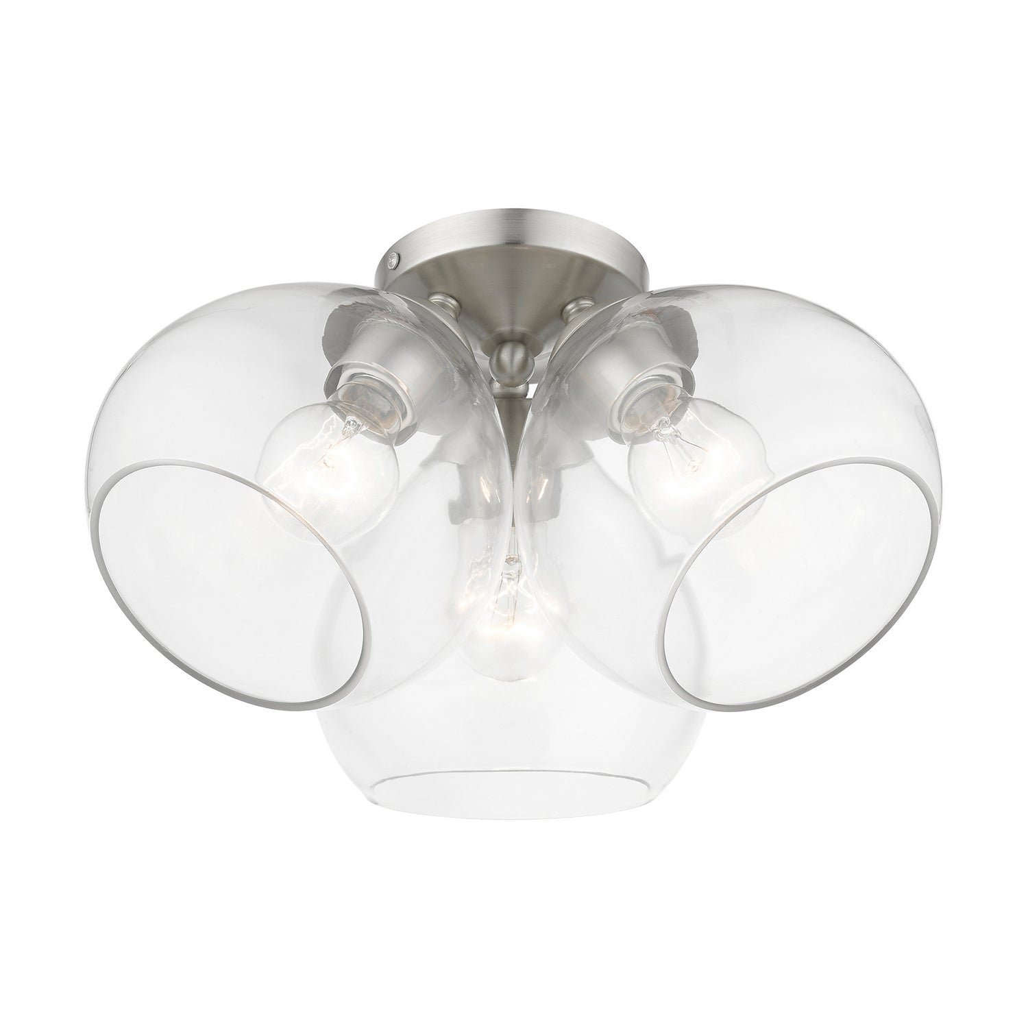 Livex Lighting - 46502-91 - Three Light Semi-Flush Mount - Catania - Brushed Nickel