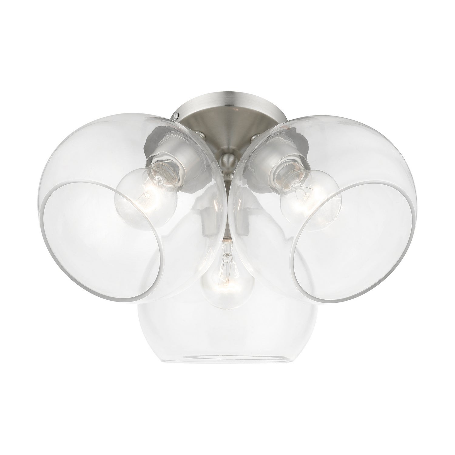 Livex Lighting - 46502-91 - Three Light Semi-Flush Mount - Catania - Brushed Nickel