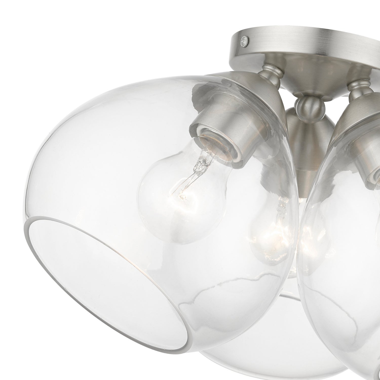 Livex Lighting - 46502-91 - Three Light Semi-Flush Mount - Catania - Brushed Nickel