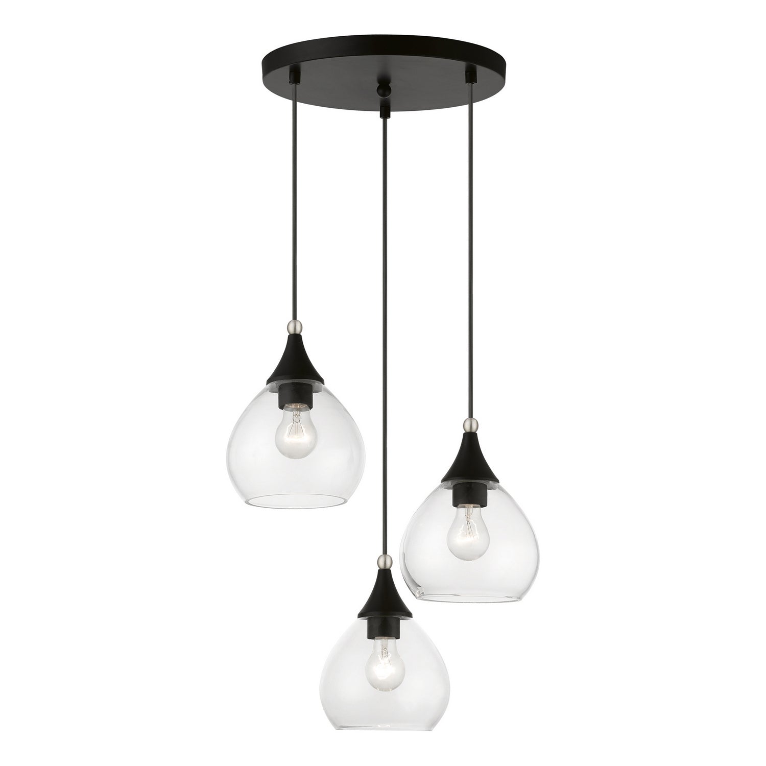 Livex Lighting - 46503-04 - Three Light Pendant - Catania - Black w/Brushed Nickel