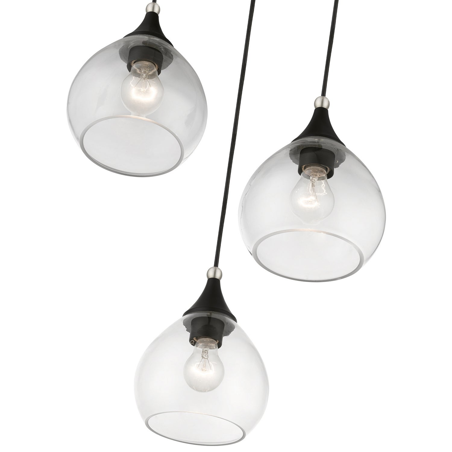 Livex Lighting - 46503-04 - Three Light Pendant - Catania - Black w/Brushed Nickel
