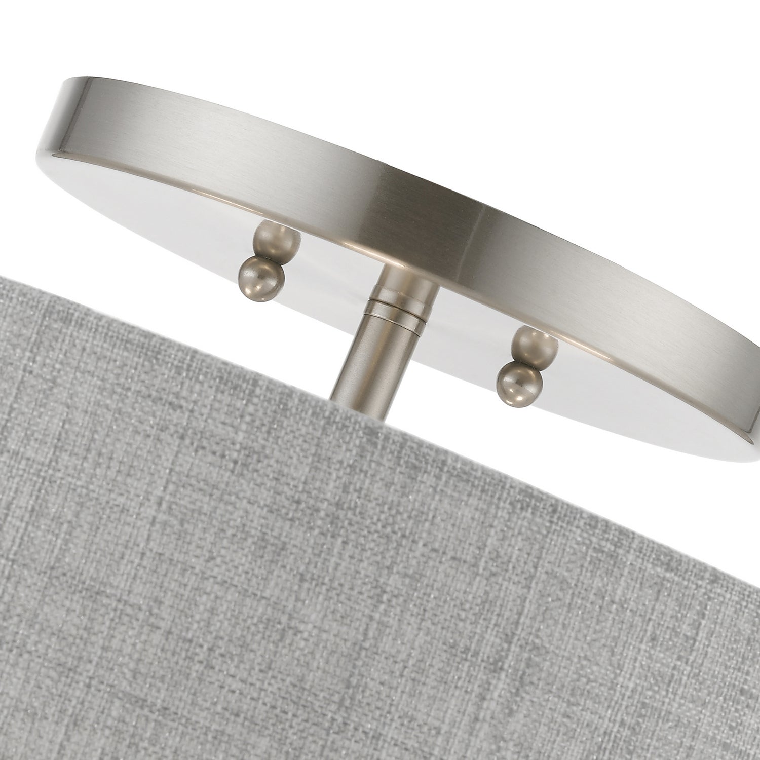 Livex Lighting - 46744-91 - Four Light Semi-Flush Mount - Dakota - Brushed Nickel w/Shiny White