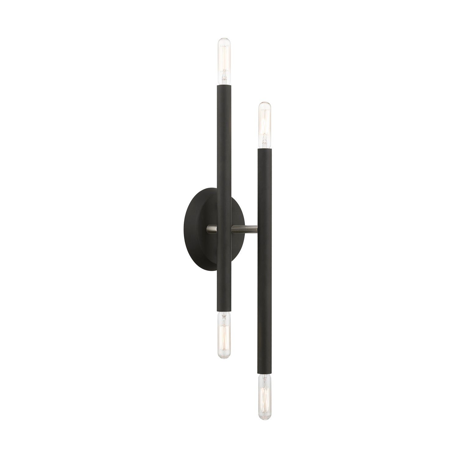 Livex Lighting - 46771-04 - Four Light Wall Sconce - Soho - Black w/Brushed Nickel