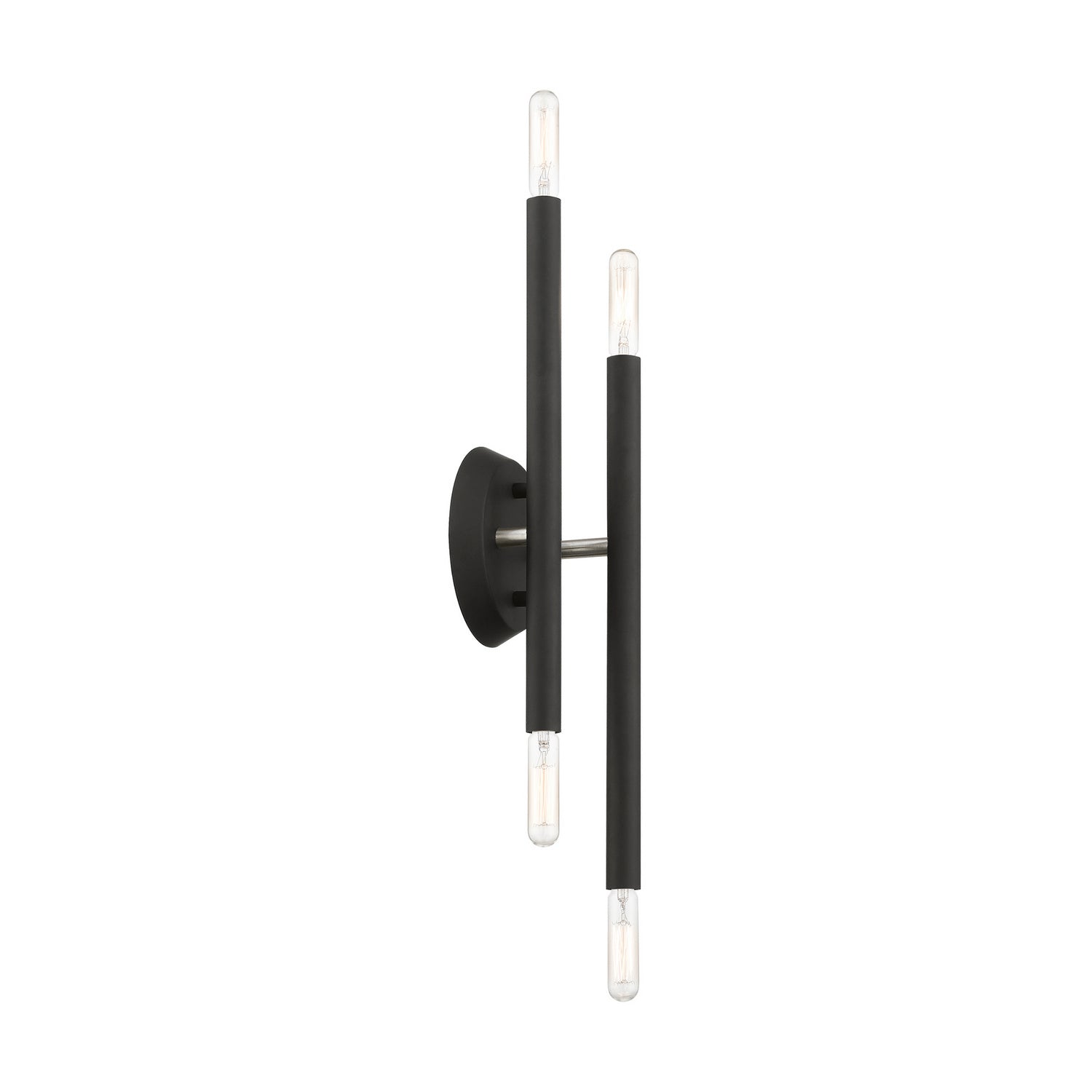Livex Lighting - 46771-04 - Four Light Wall Sconce - Soho - Black w/Brushed Nickel