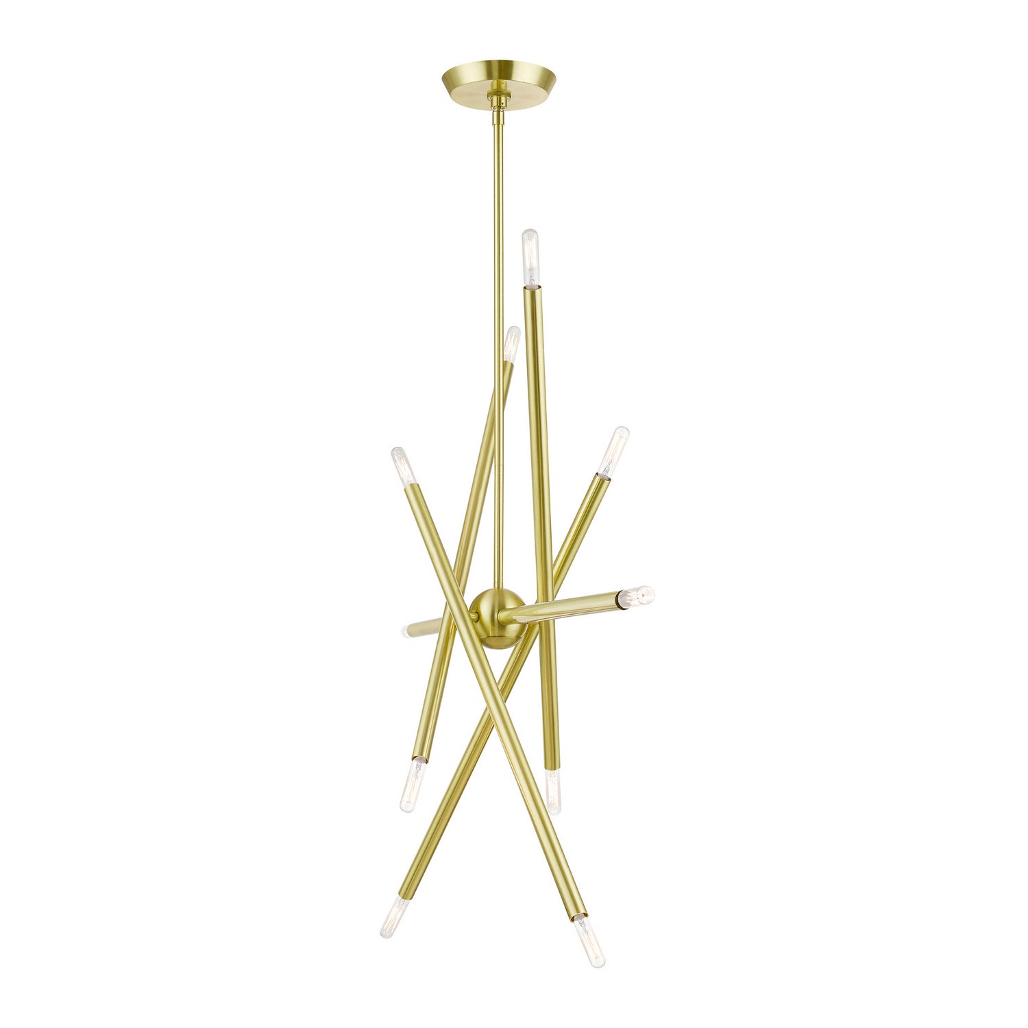 Livex Lighting - 46777-12 - Ten Light Linear Chandelier - Soho - Satin Brass