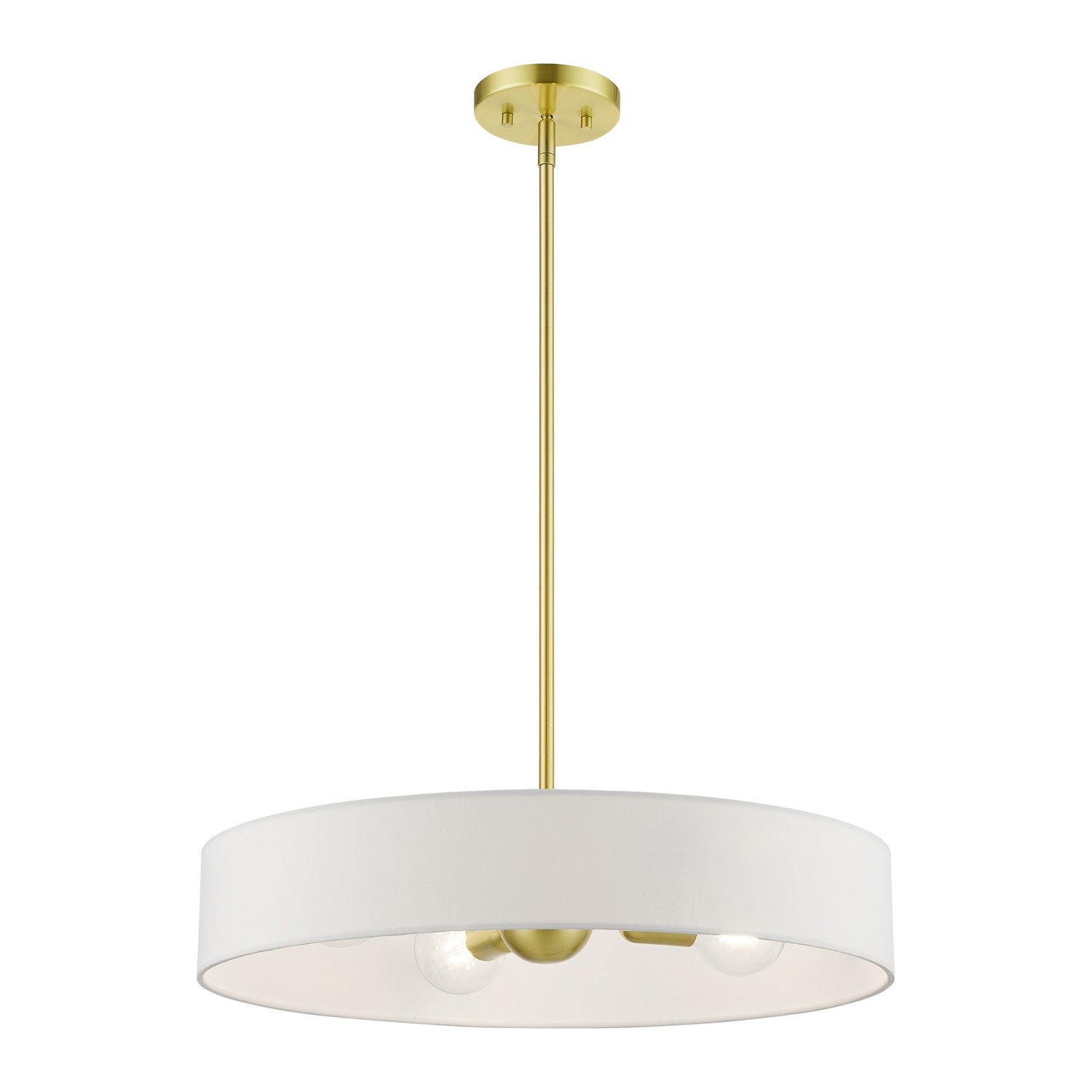Livex Lighting - 46924-12 - Four Light Pendant - Venlo - Satin Brass w/Shiny White
