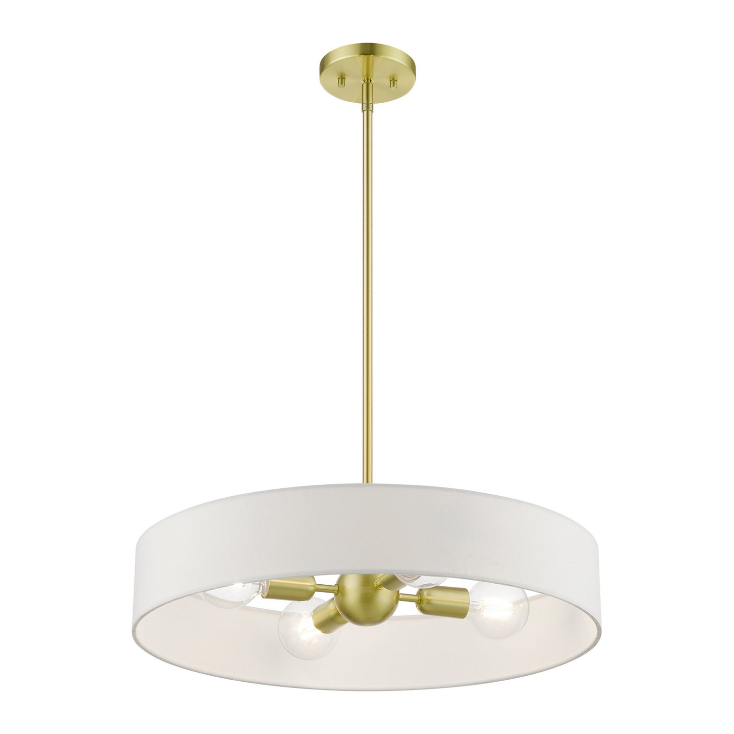 Livex Lighting - 46924-12 - Four Light Pendant - Venlo - Satin Brass w/Shiny White