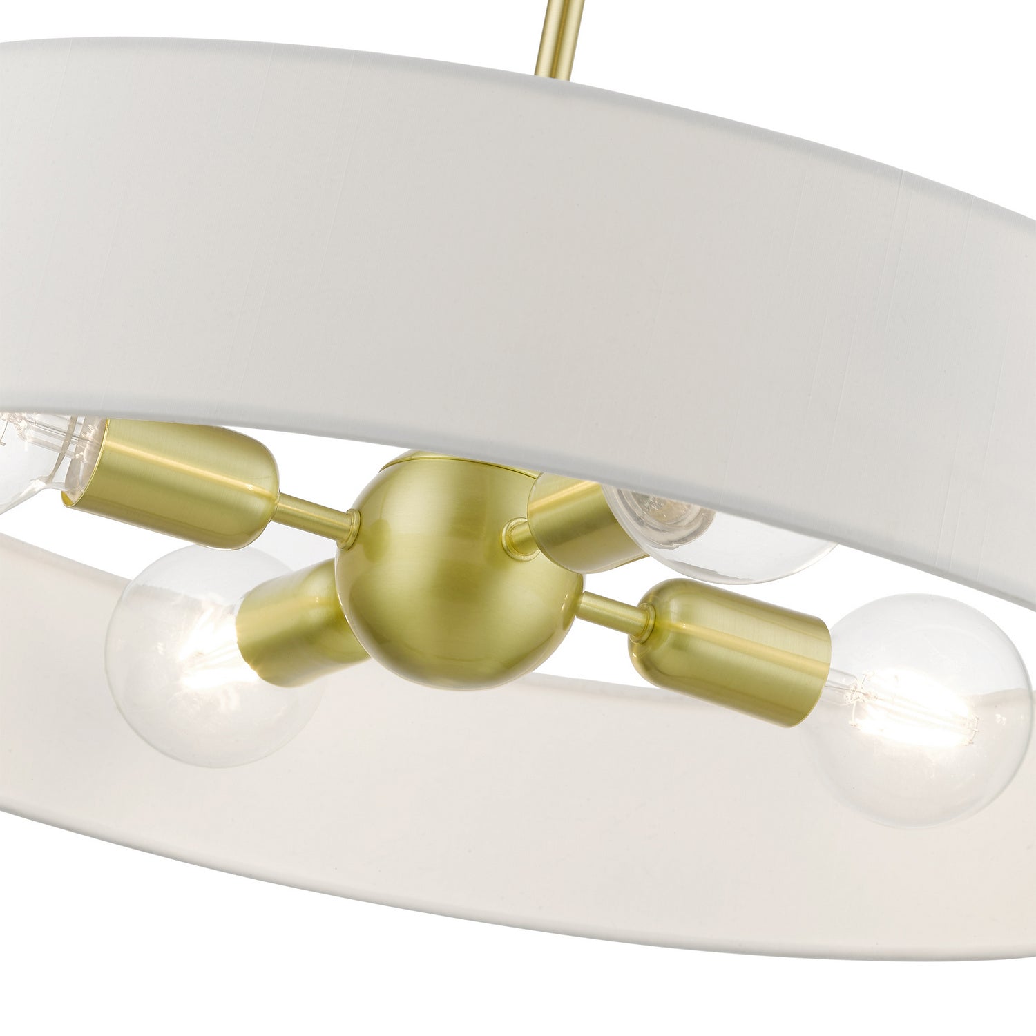 Livex Lighting - 46924-12 - Four Light Pendant - Venlo - Satin Brass w/Shiny White