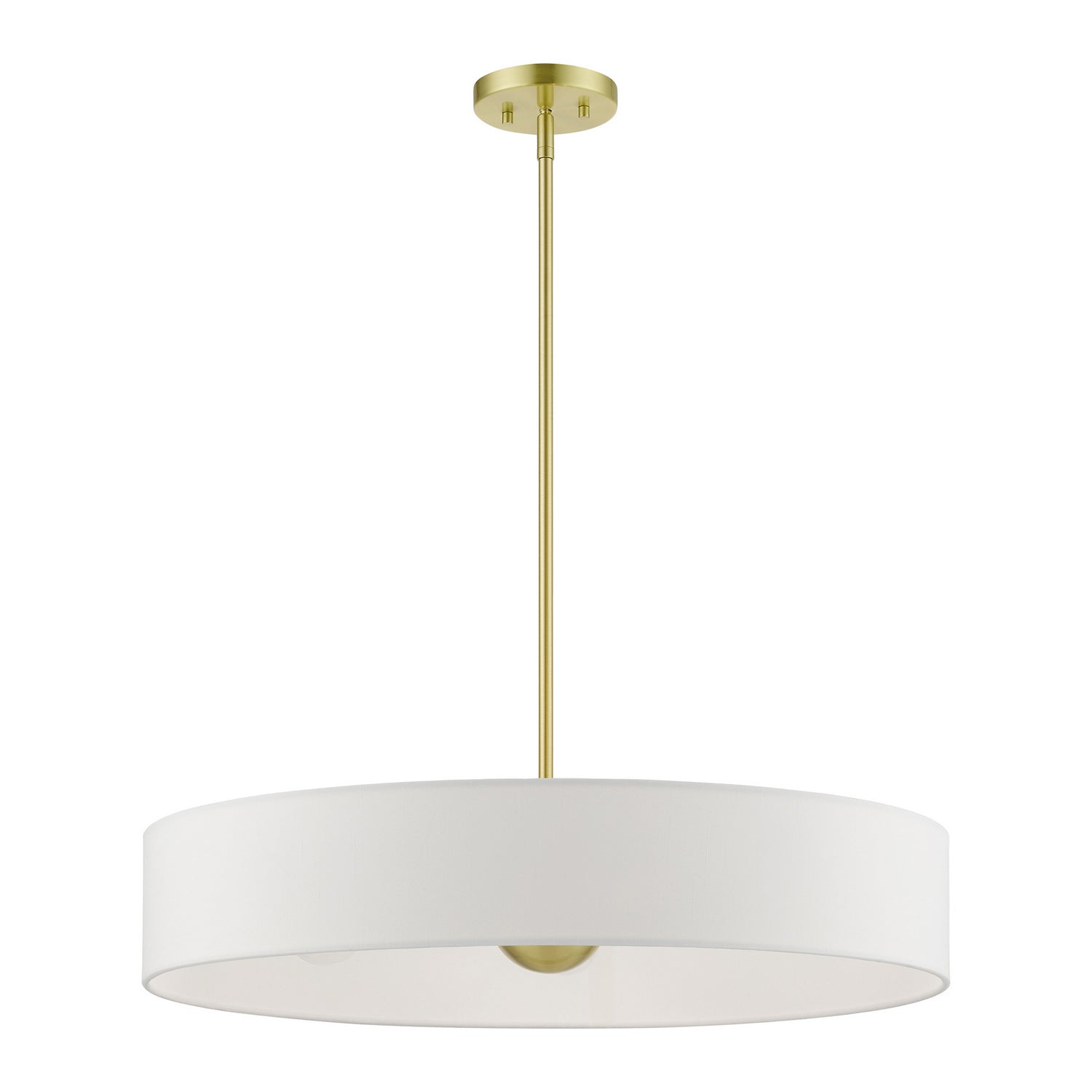 Livex Lighting - 46925-12 - Five Light Pendant - Venlo - Satin Brass w/Shiny White
