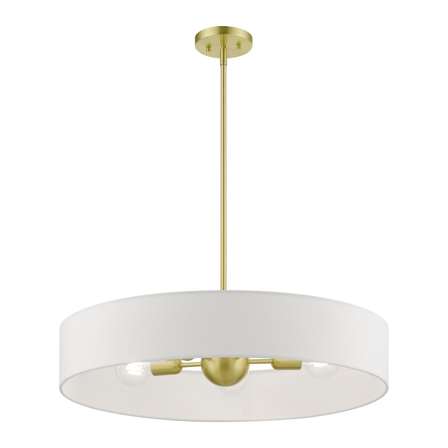 Livex Lighting - 46925-12 - Five Light Pendant - Venlo - Satin Brass w/Shiny White