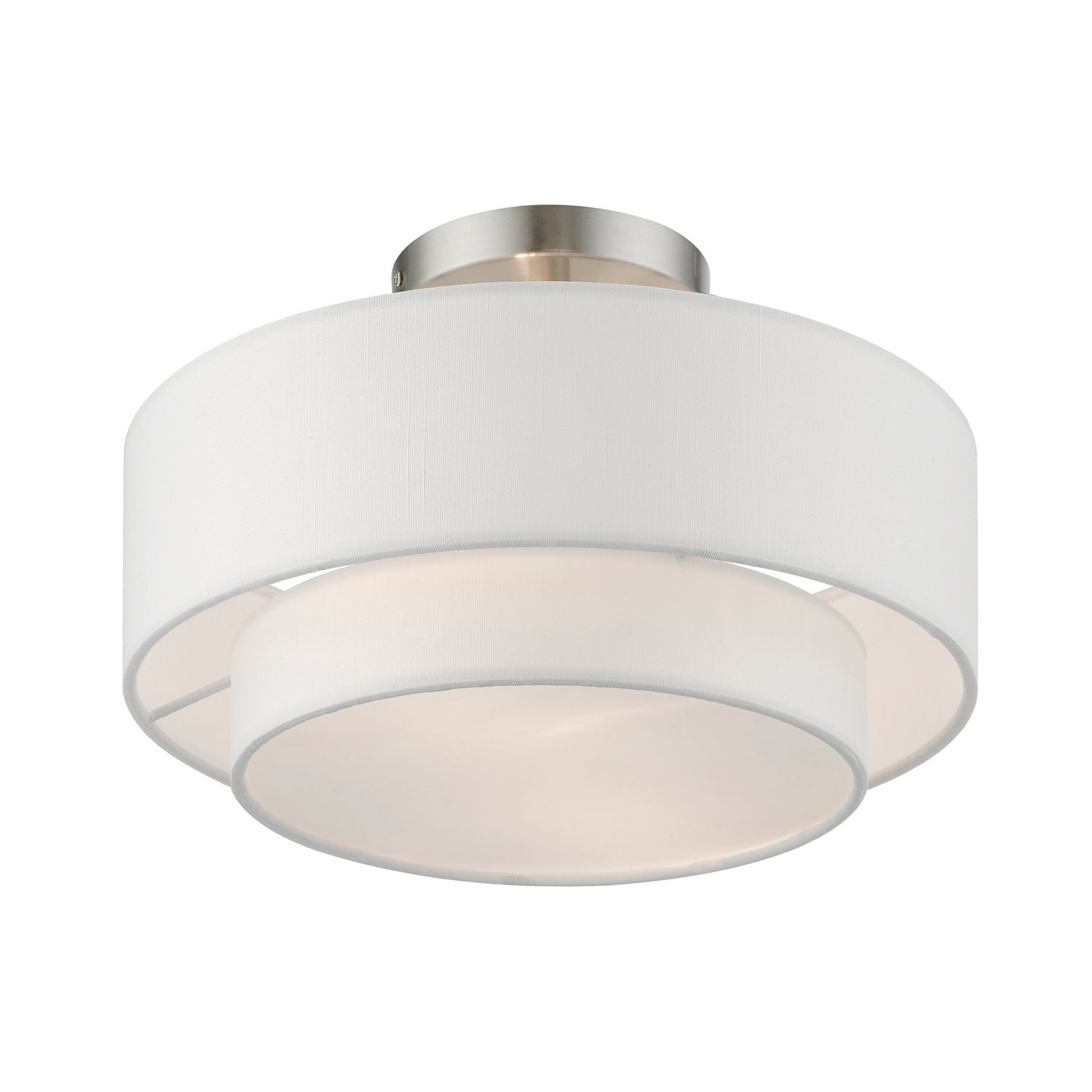 Livex Lighting - 47151-91 - Two Light Semi-Flush Mount - Meridian - Brushed Nickel