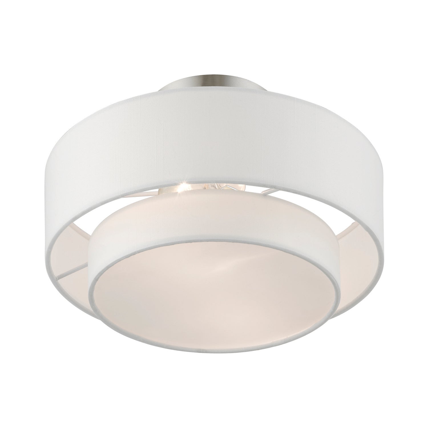 Livex Lighting - 47151-91 - Two Light Semi-Flush Mount - Meridian - Brushed Nickel