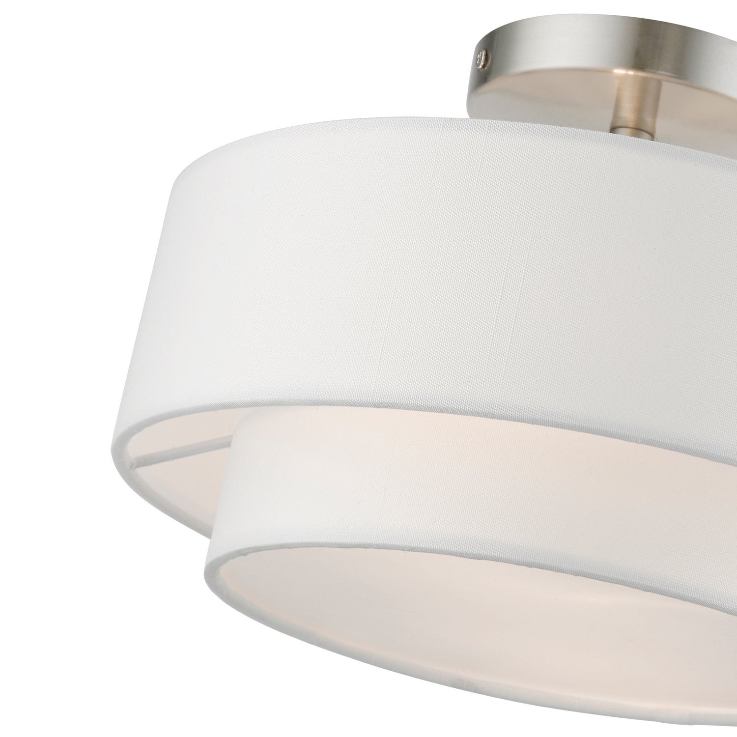 Livex Lighting - 47151-91 - Two Light Semi-Flush Mount - Meridian - Brushed Nickel