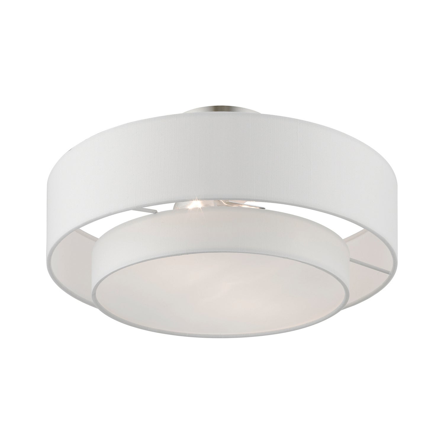 Livex Lighting - 47153-91 - Two Light Semi-Flush Mount - Meridian - Brushed Nickel