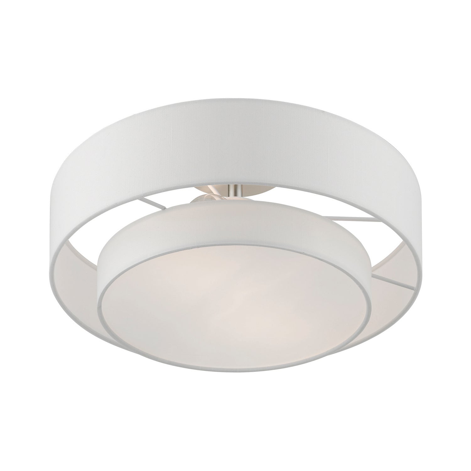 Livex Lighting - 47153-91 - Two Light Semi-Flush Mount - Meridian - Brushed Nickel