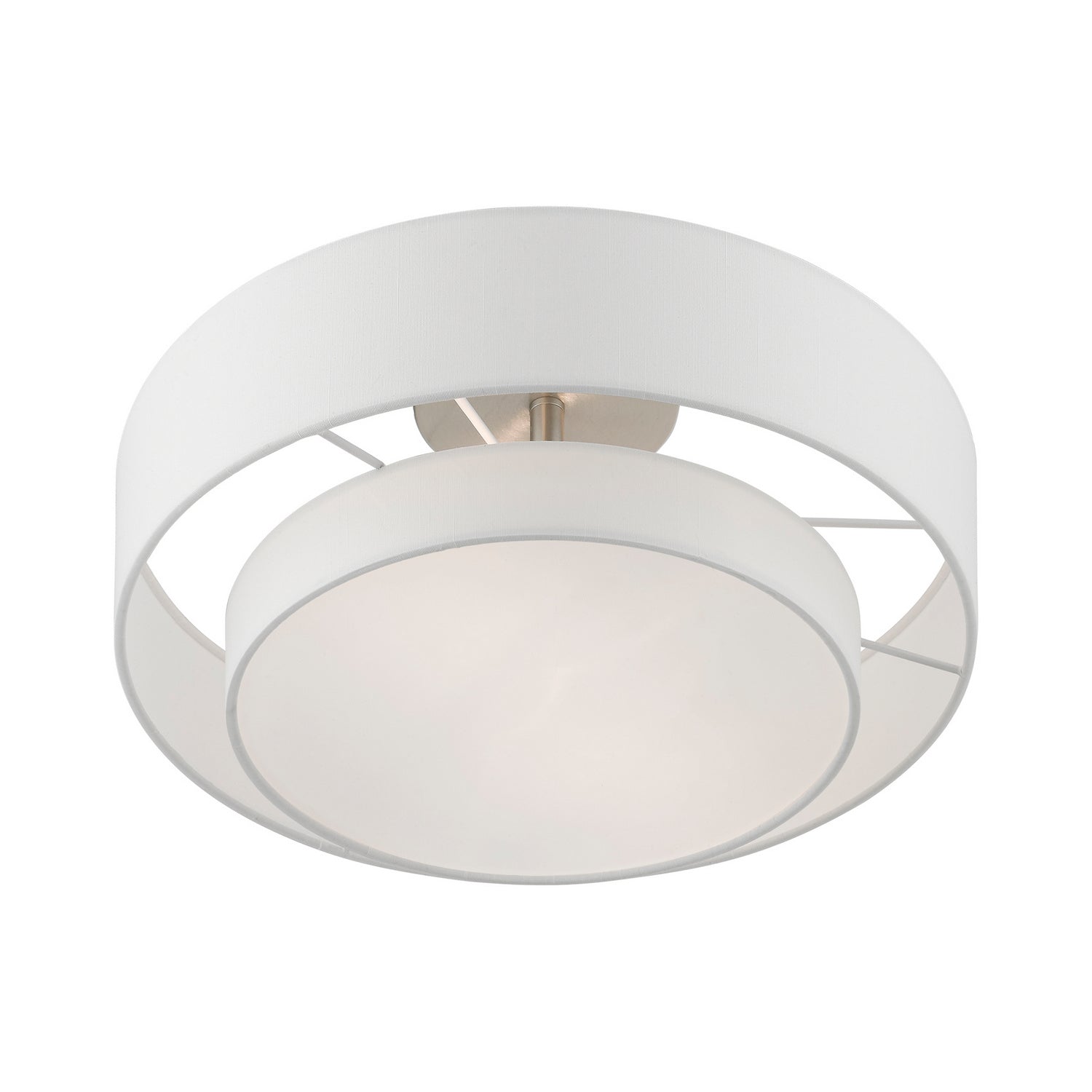 Livex Lighting - 47153-91 - Two Light Semi-Flush Mount - Meridian - Brushed Nickel