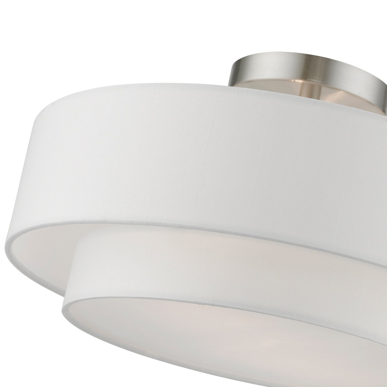 Livex Lighting - 47153-91 - Two Light Semi-Flush Mount - Meridian - Brushed Nickel