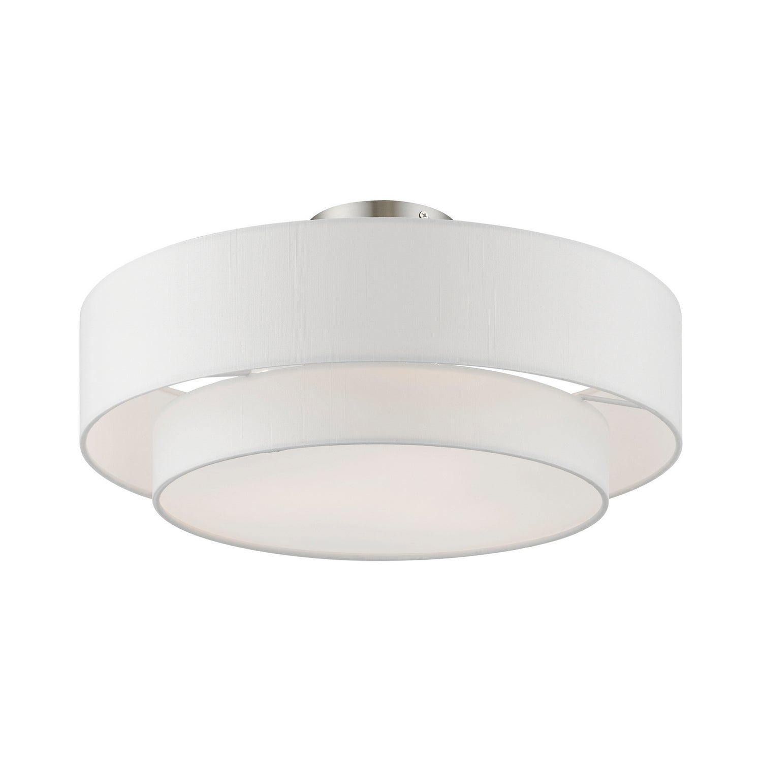 Livex Lighting - 47154-91 - Three Light Semi-Flush Mount - Meridian - Brushed Nickel