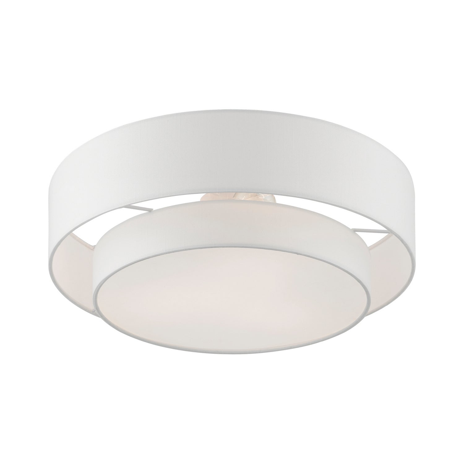 Livex Lighting - 47154-91 - Three Light Semi-Flush Mount - Meridian - Brushed Nickel