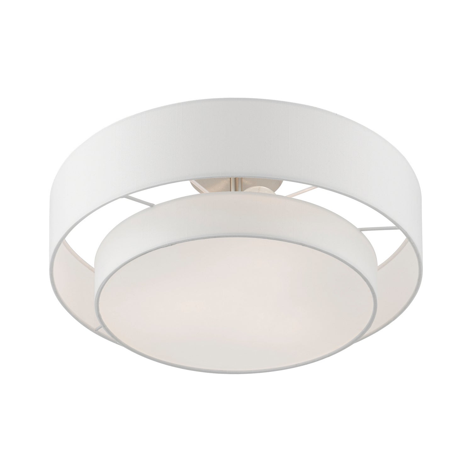 Livex Lighting - 47154-91 - Three Light Semi-Flush Mount - Meridian - Brushed Nickel