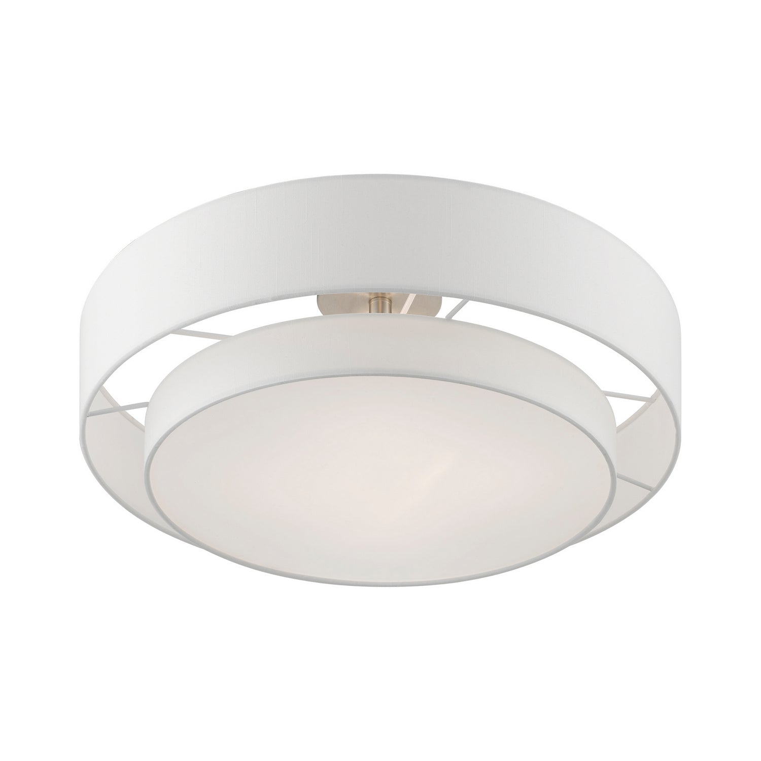 Livex Lighting - 47155-91 - Four Light Semi-Flush Mount - Meridian - Brushed Nickel