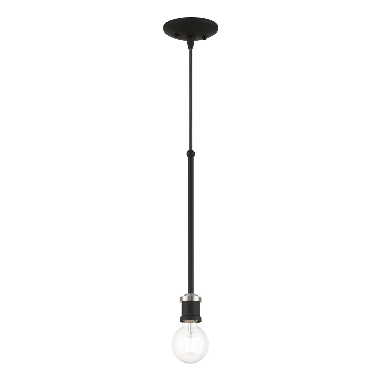 Livex Lighting - 47161-04 - One Light Pendant - Lansdale - Black w/Brushed Nickel