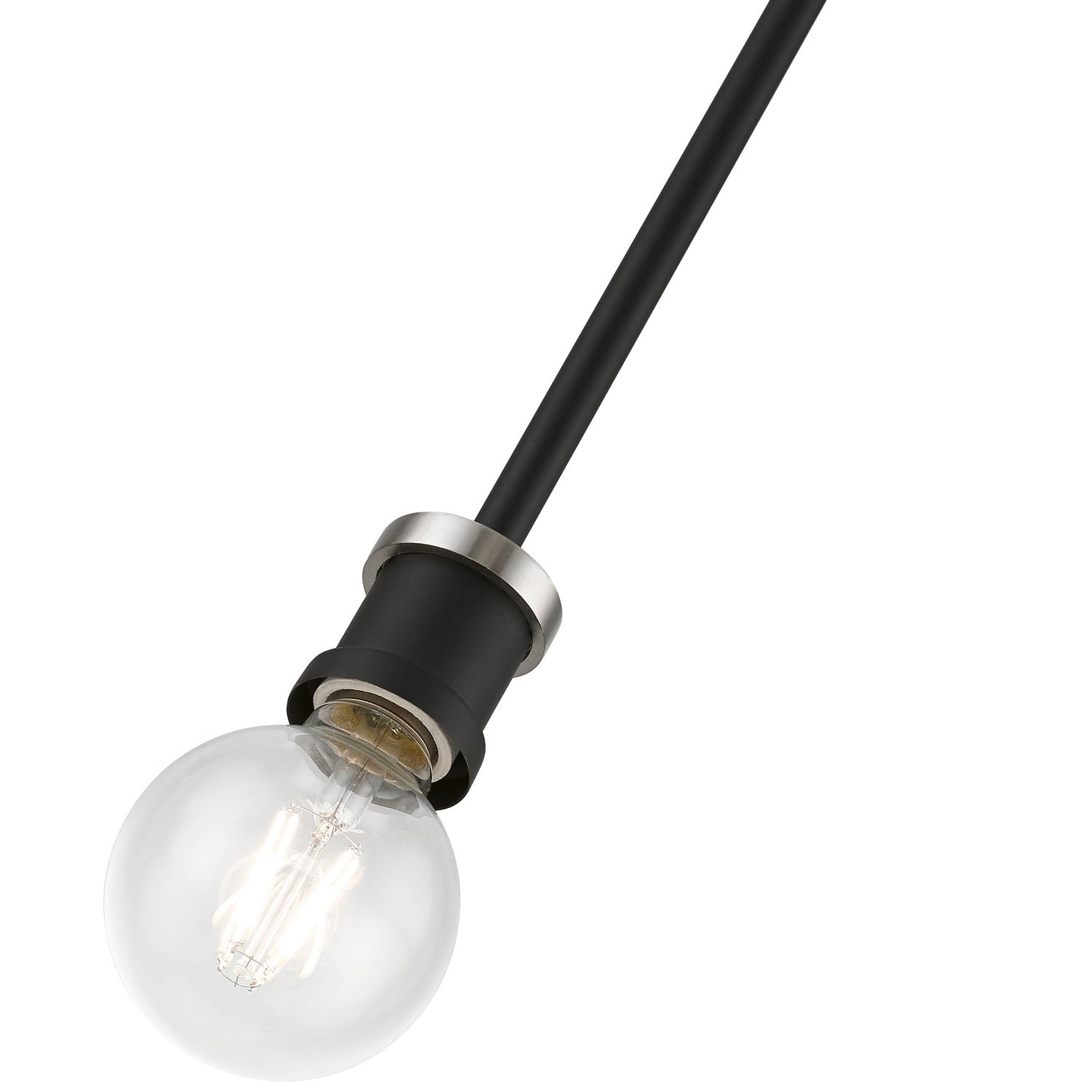 Livex Lighting - 47161-04 - One Light Pendant - Lansdale - Black w/Brushed Nickel
