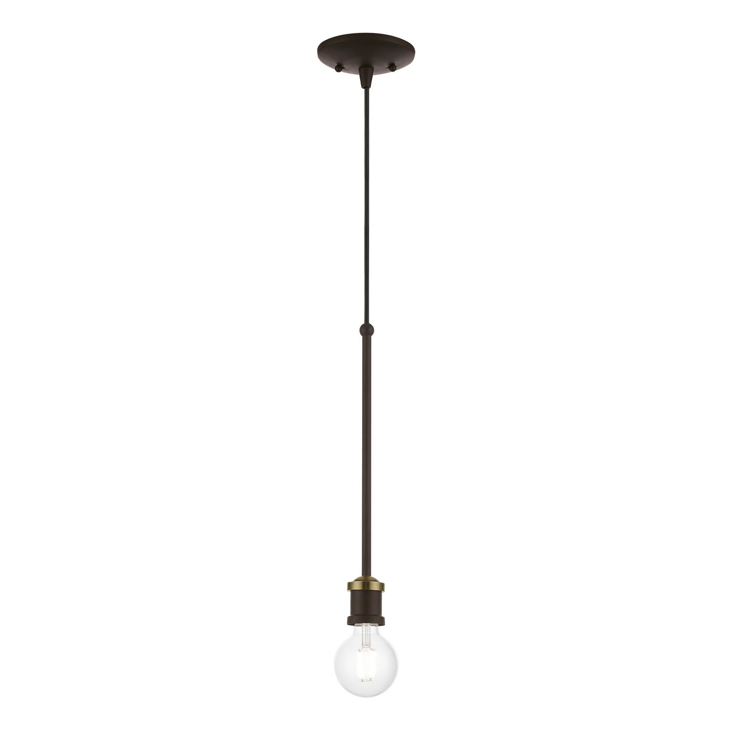 Livex Lighting - 47161-07 - One Light Pendant - Lansdale - Bronze w/Antique Brass
